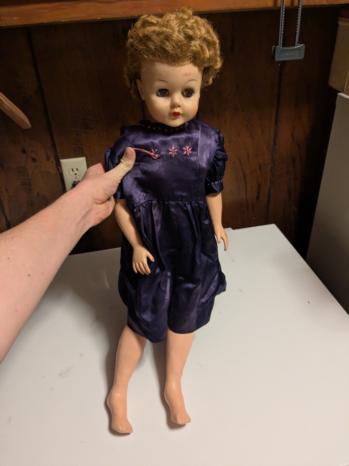 Vintage 1950’s A-E Allied Eastern Rubber Vinyl Fashion Type Doll 28” x6z