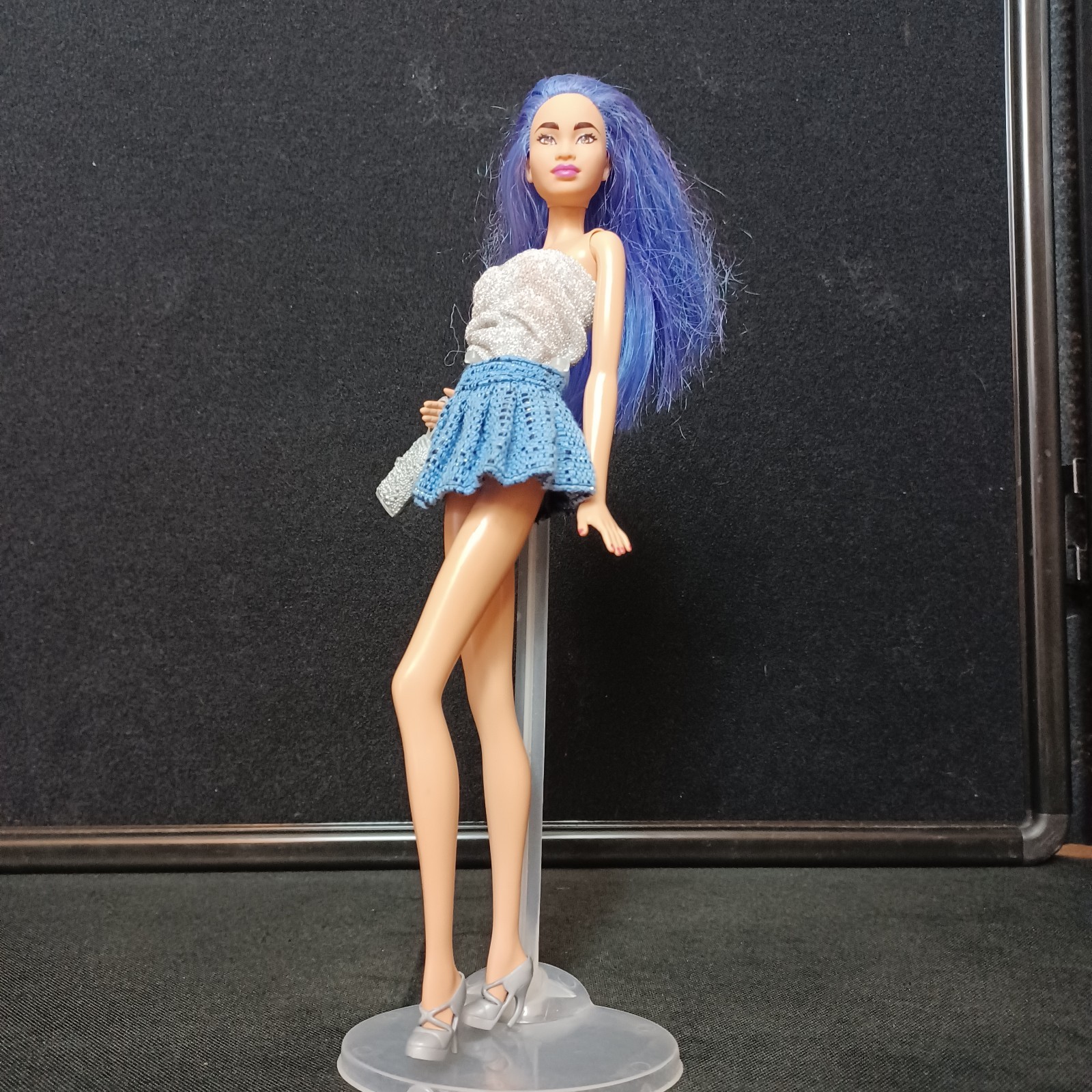 Mattel Barbie Model Muse Doll Asian Hybrid Redressed 11.5″ Blue Hair #4