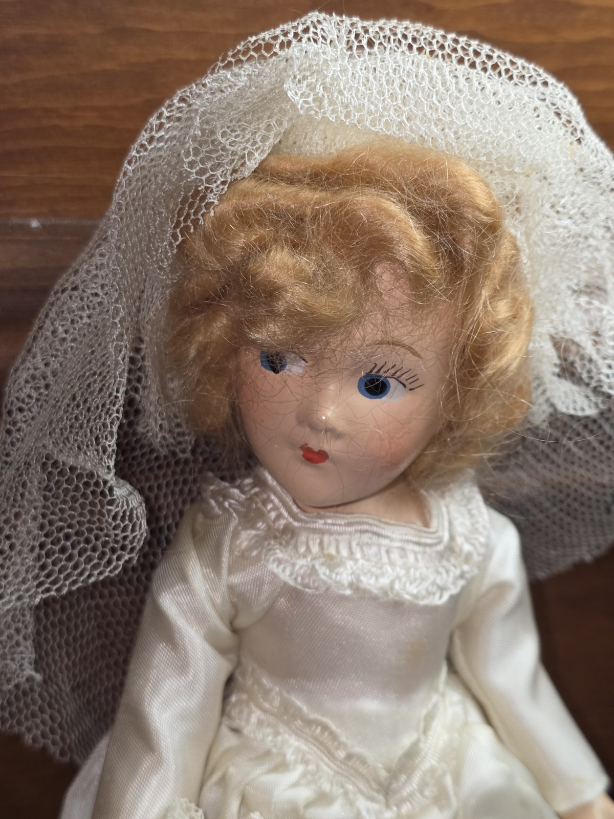 Vintage Composition Jointed Bride Doll 1930’s Dream World 11″
