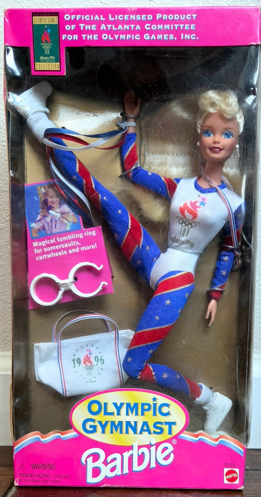 1996 Barbie Olympic Gymnast Atlanta Games Doll Mattel 15123 New