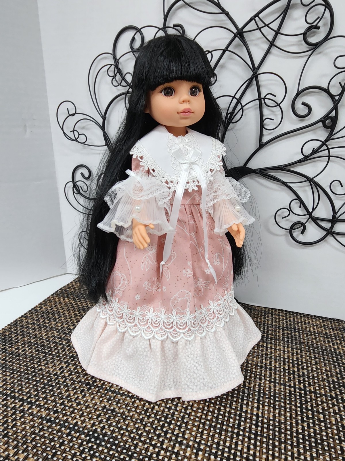 13″ Paola Doll in complete Outfit, Dress plus. black hair, brown eyes