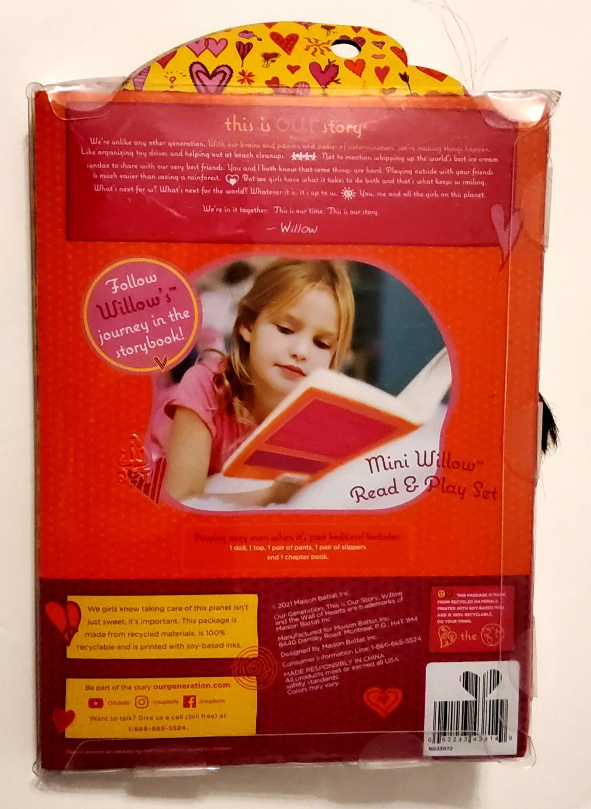 Our Generation Read & Play Doll Set – 6″ Mini Willow Doll & Story Book