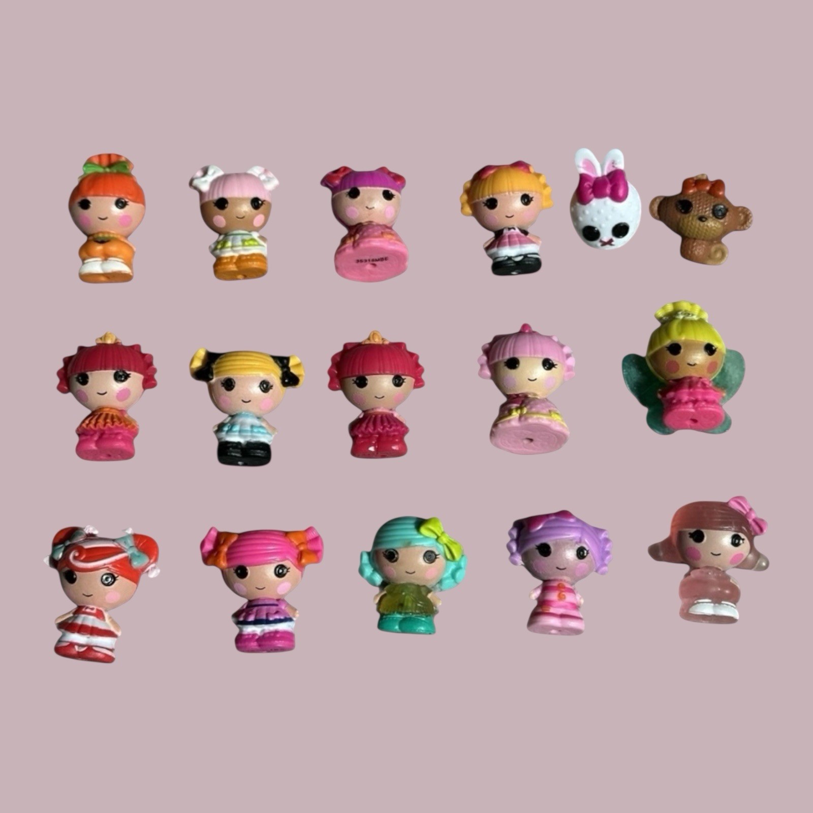 Lalaloopsy Tinies Lot Of 16 Figures: 14 1.5” Dolls & 2 Tinies Pets Including HTF