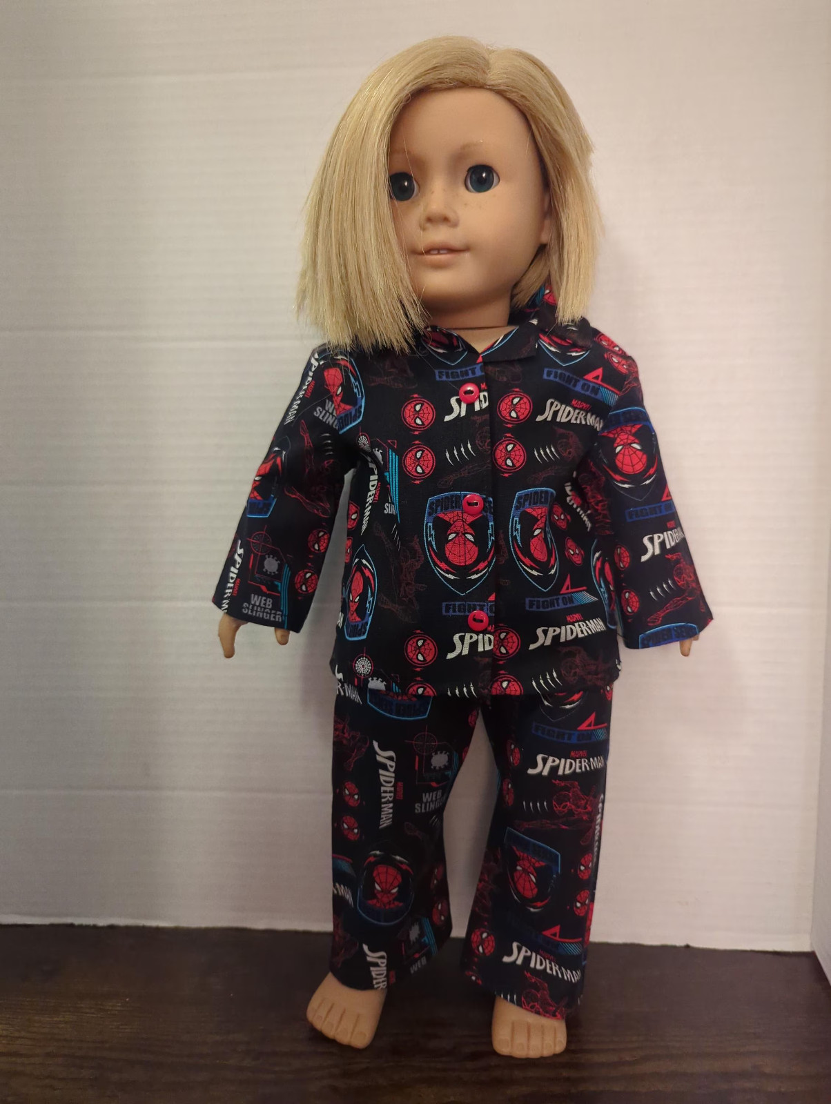 Spiderman spider-man 18″ doll pajamas fits American Girl boy doll Marvel hero
