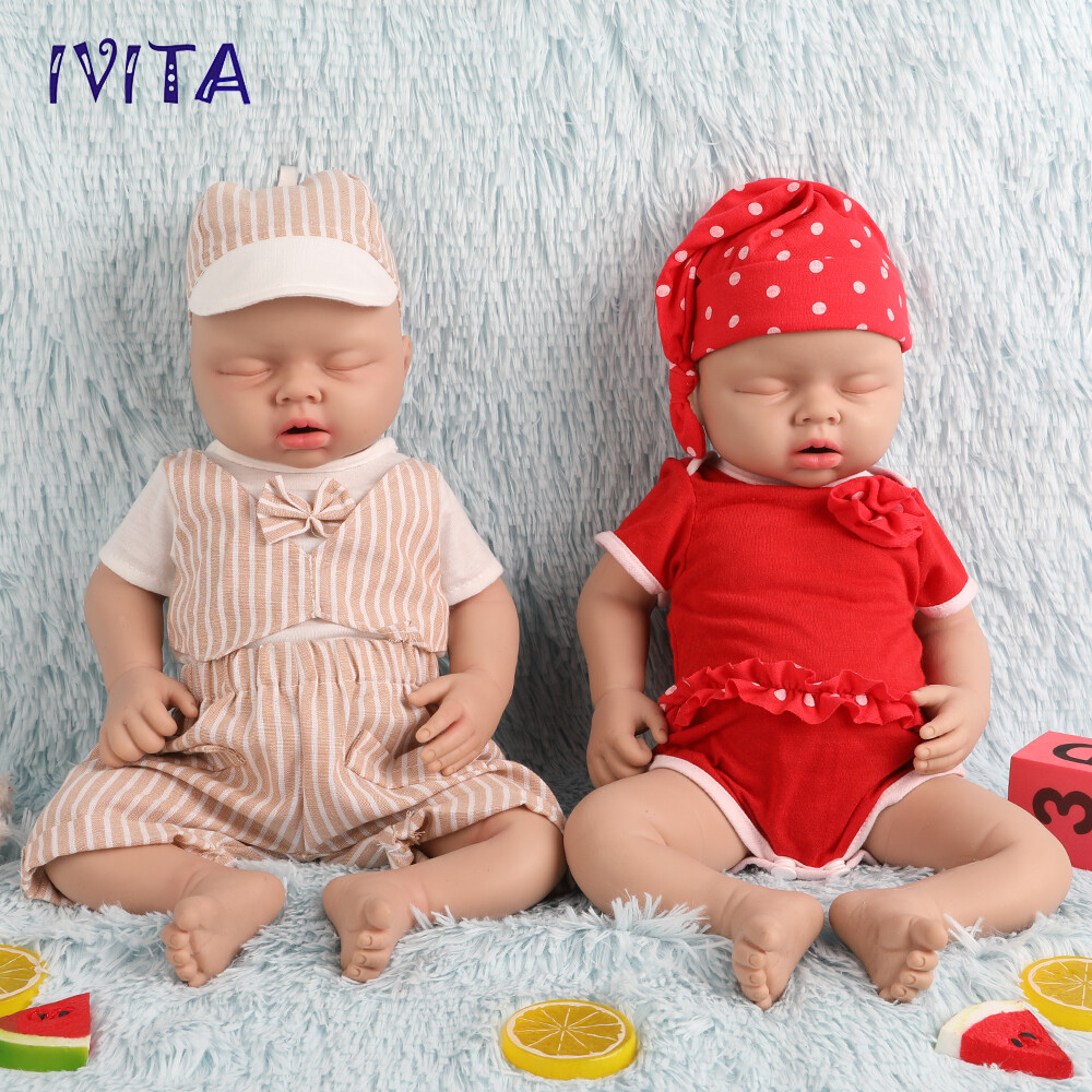 IVITA 20in Sleeping Baby Boy|Girl Doll Handmade Full Silicone Reborn Doll