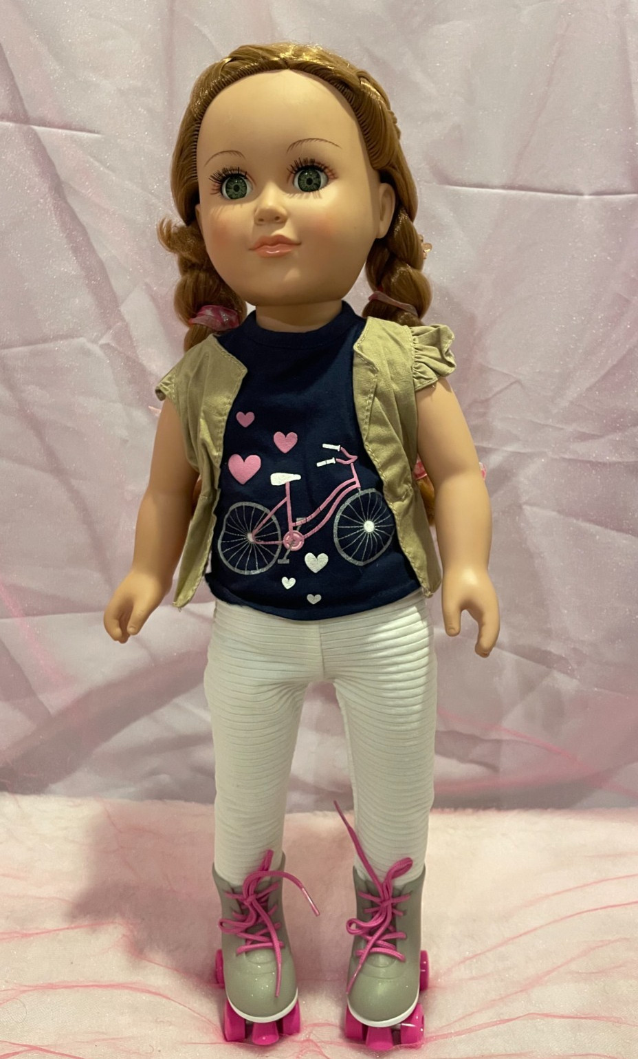 My Life As Poseable Roller Skater 18″ Doll Light Red Hair Green Eyes