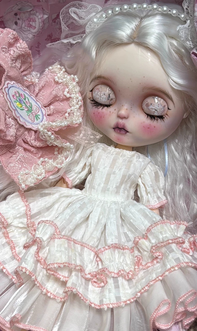 Full Set Blythe Doll Custom w/ Outfits Wig Freckles Girl 1/6 Dolls BJD Xmas Gift