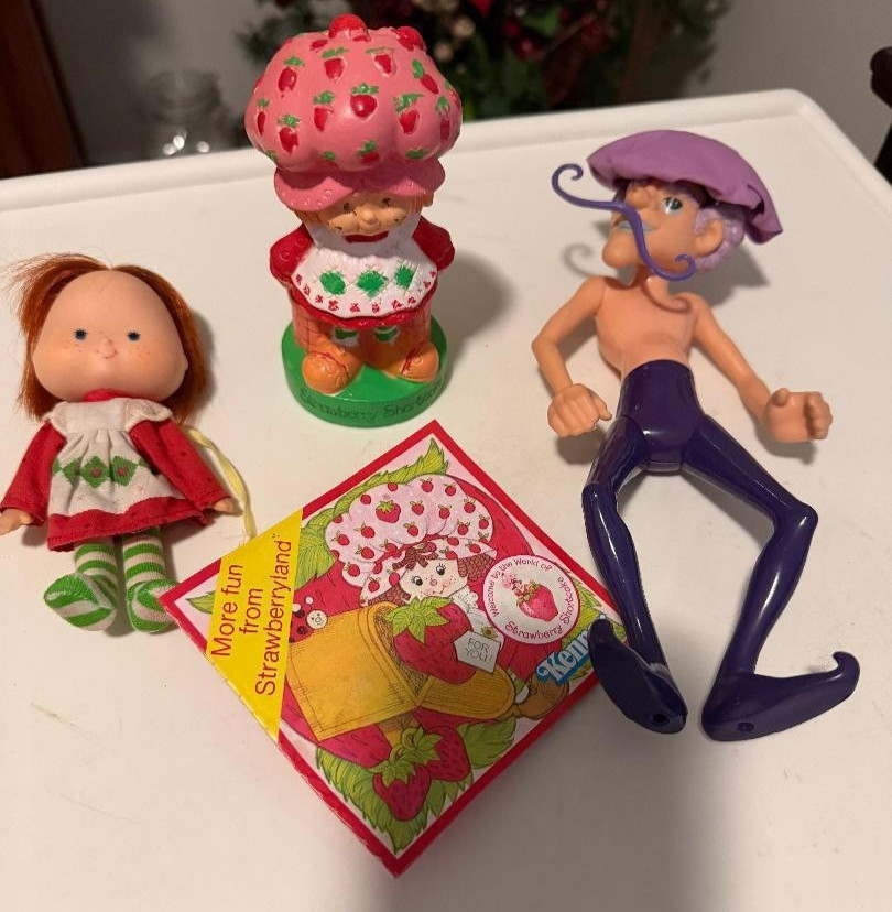 1980 Mixed Lot of 4 Strawberry Shortcake & Friend Plastic Vinyl Fabric-LOT29-31