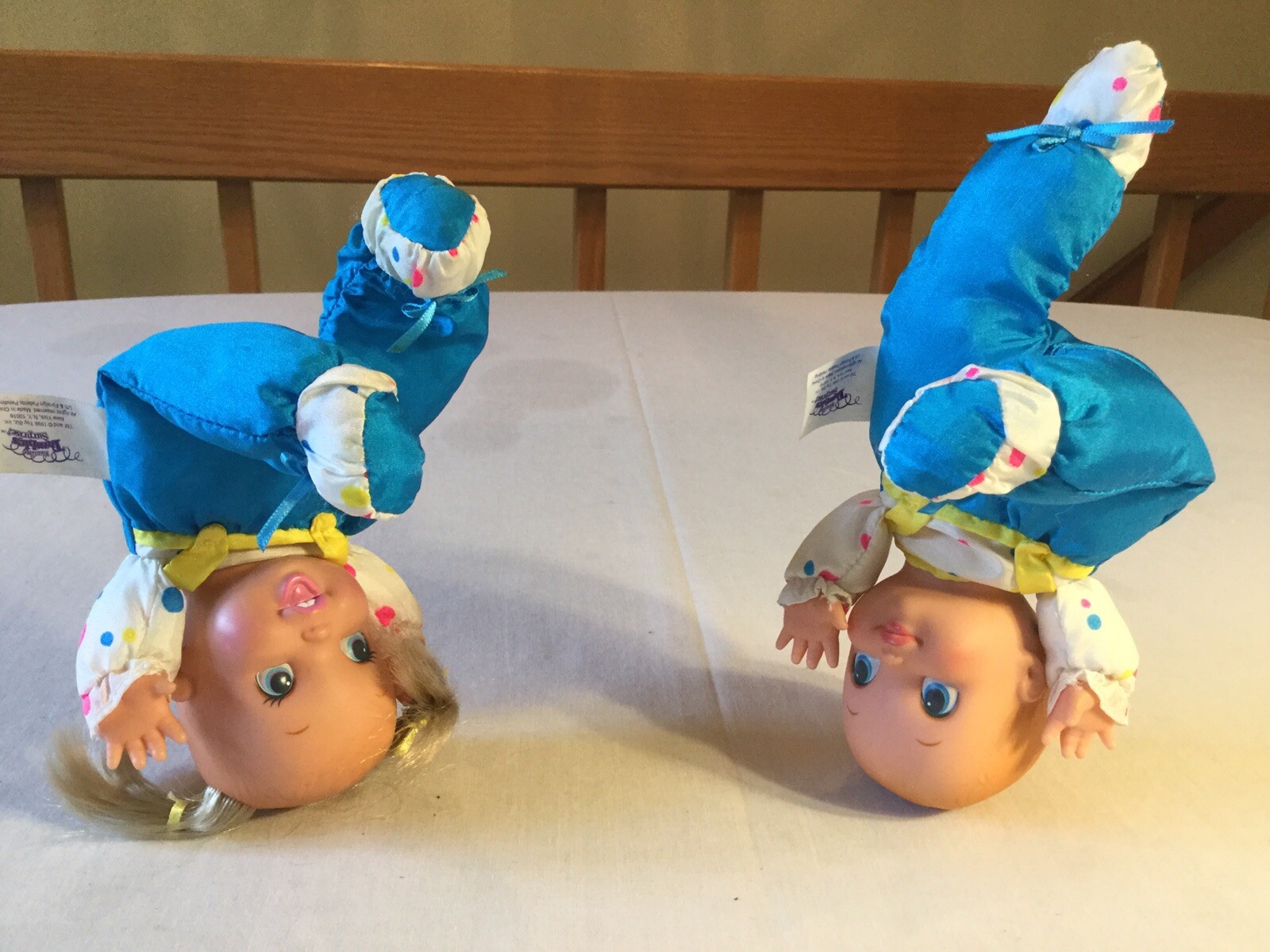 VTG 1996 TOY BIZ BLUE TUMBLES SURPRISE BOY & GIRL TWINS, 9 IN., VHTF