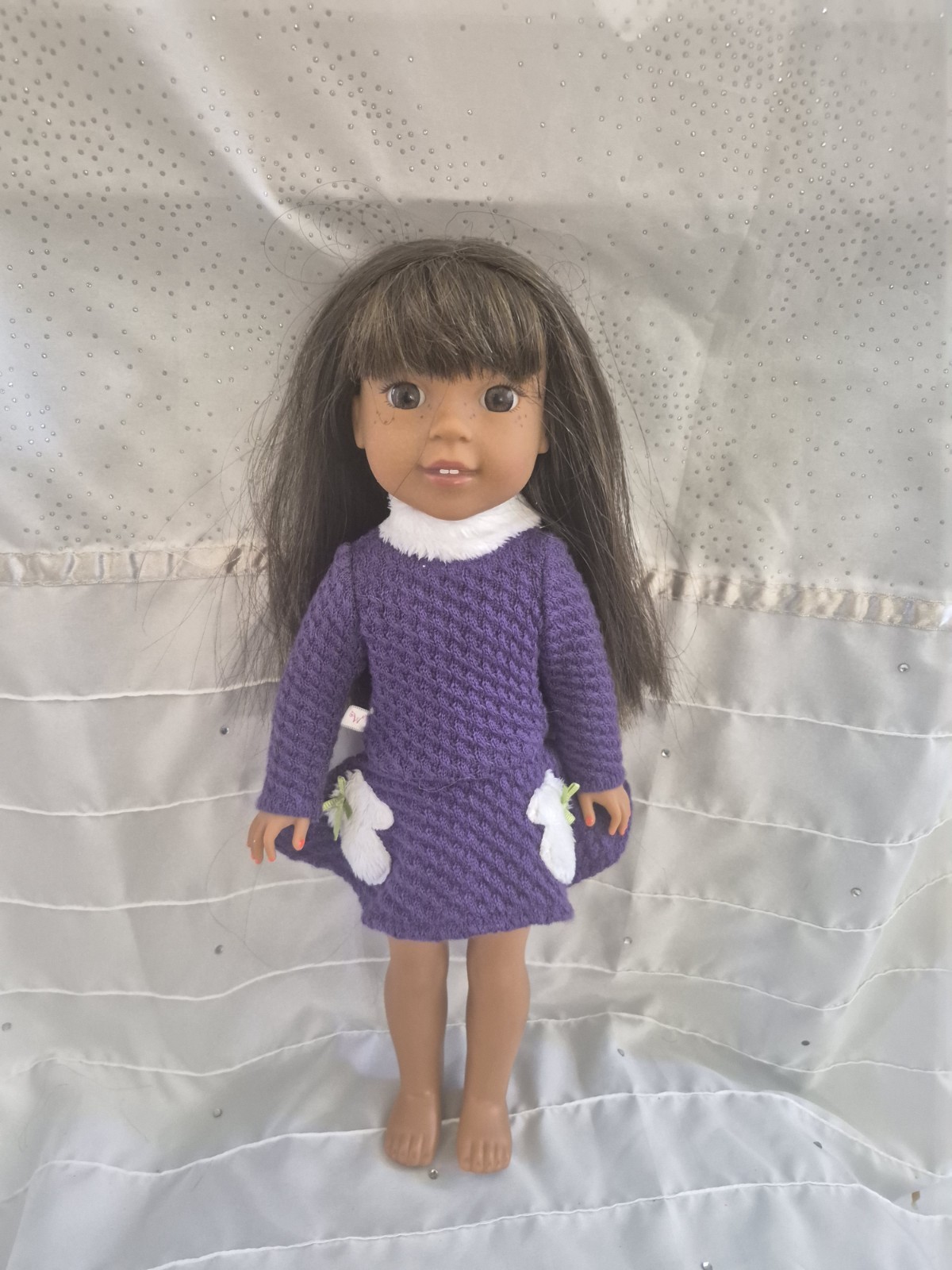 American Girl 14-in Doll Plus Casually Cozy Winter Purple Dress Ashlyn