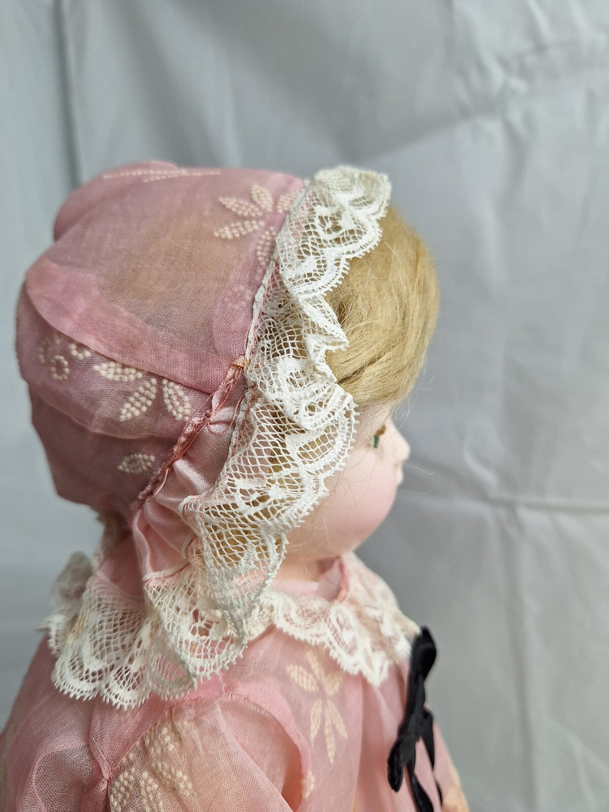 Antique 16” Composition Mama Doll Tin Eyes Old Clothes + Mohair Wig 1910s-1920s