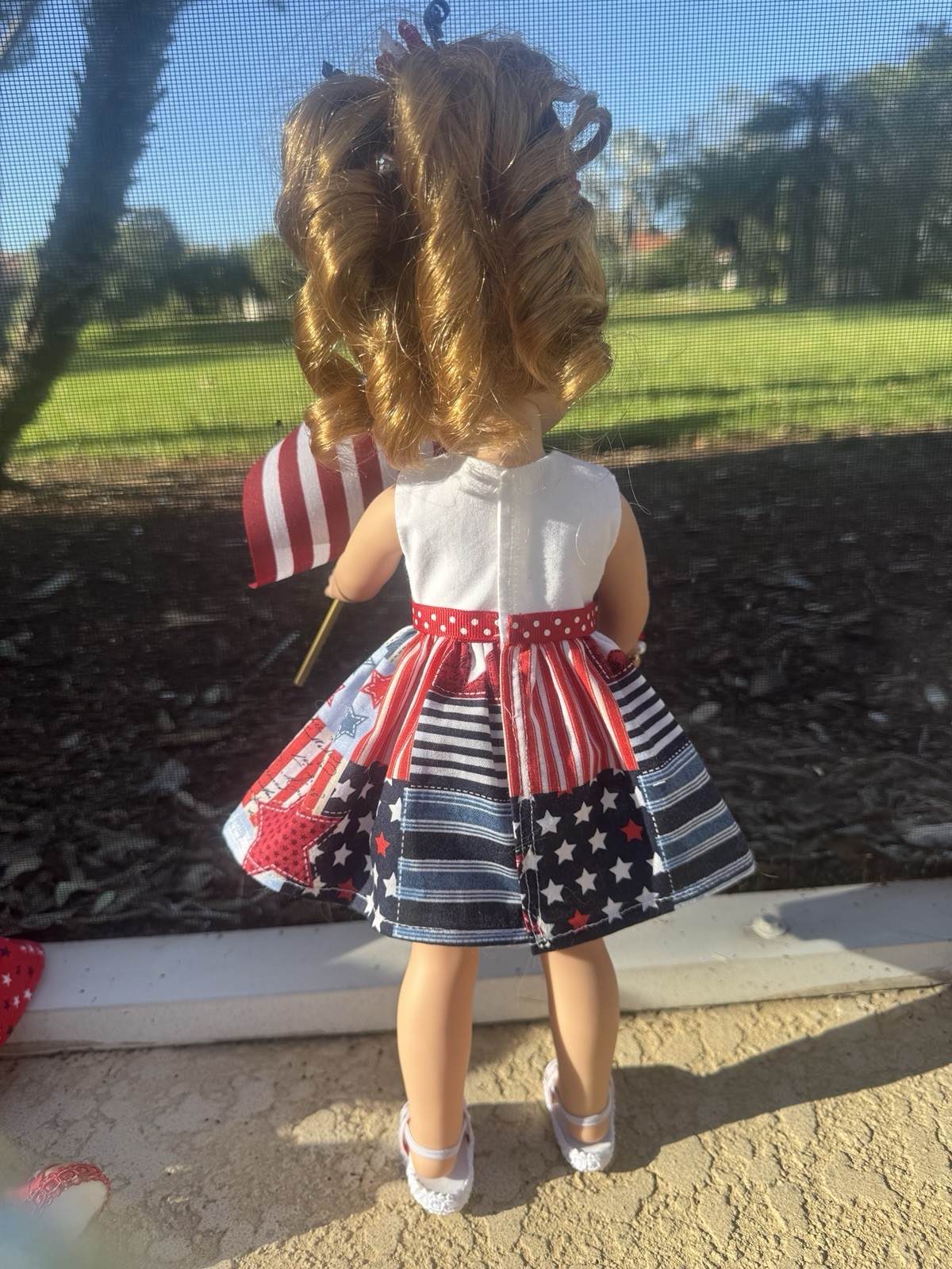 4th Of july 6pc Dress Outfit Fits AMERICAN GIRL AG SISTERS/ Wellie Wishers Doll