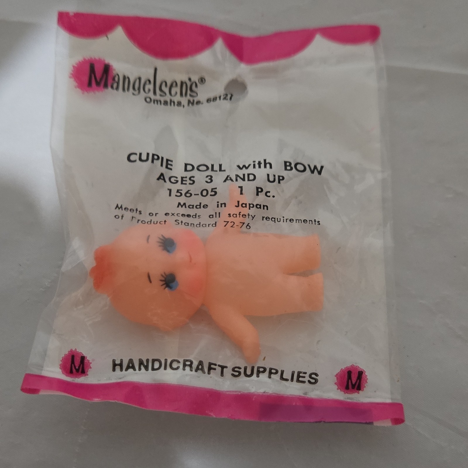 Mangelsen’s 2in Cupie Baby Doll with Bow, Light Complexion, Blue Eyes, 156-05