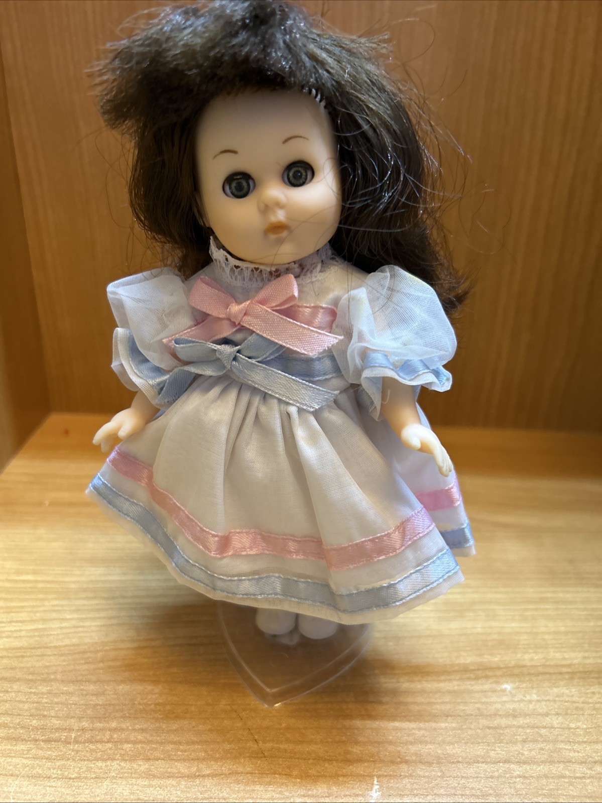 Vogue Ginny Doll 1984 Brown Hair White Pink And Blue Party Dress
