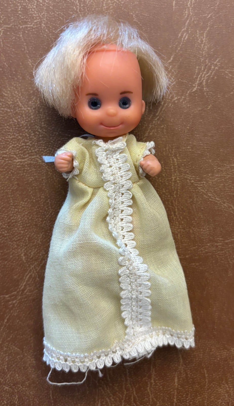 Vintage Mattel Sunshine Family Baby Doll Blue Eyes Blonde 1973 Baby Sweets 3″