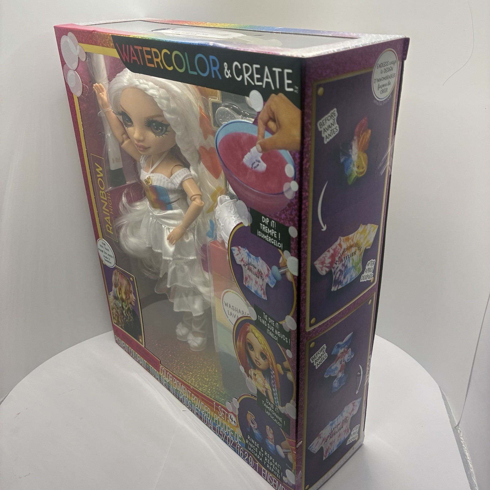 Rainbow High Watercolor & Create DIY Fashion Doll Set White Hair New 594123