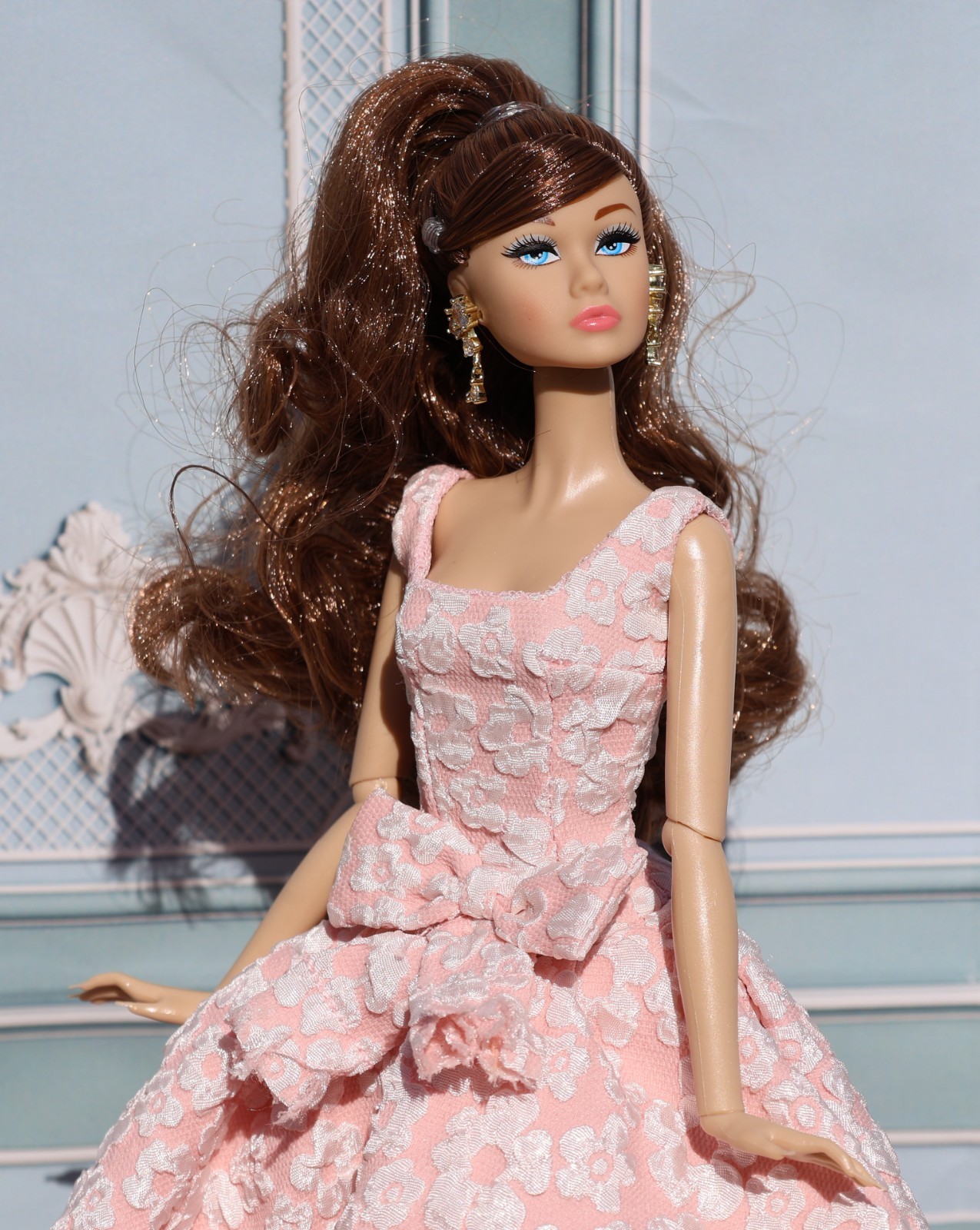 Poppy Parker Face Curly Brunette Pony Supermodel DOLL Fashion Royalty Style TAN