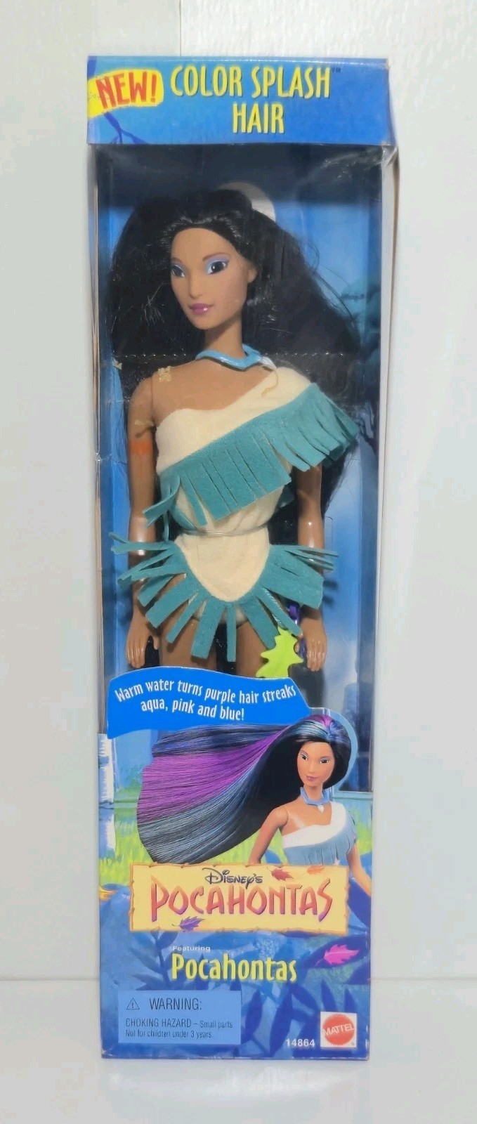 Vintage 1995 Disney Pocahontas Color Splash Hair Doll Mattel 14864