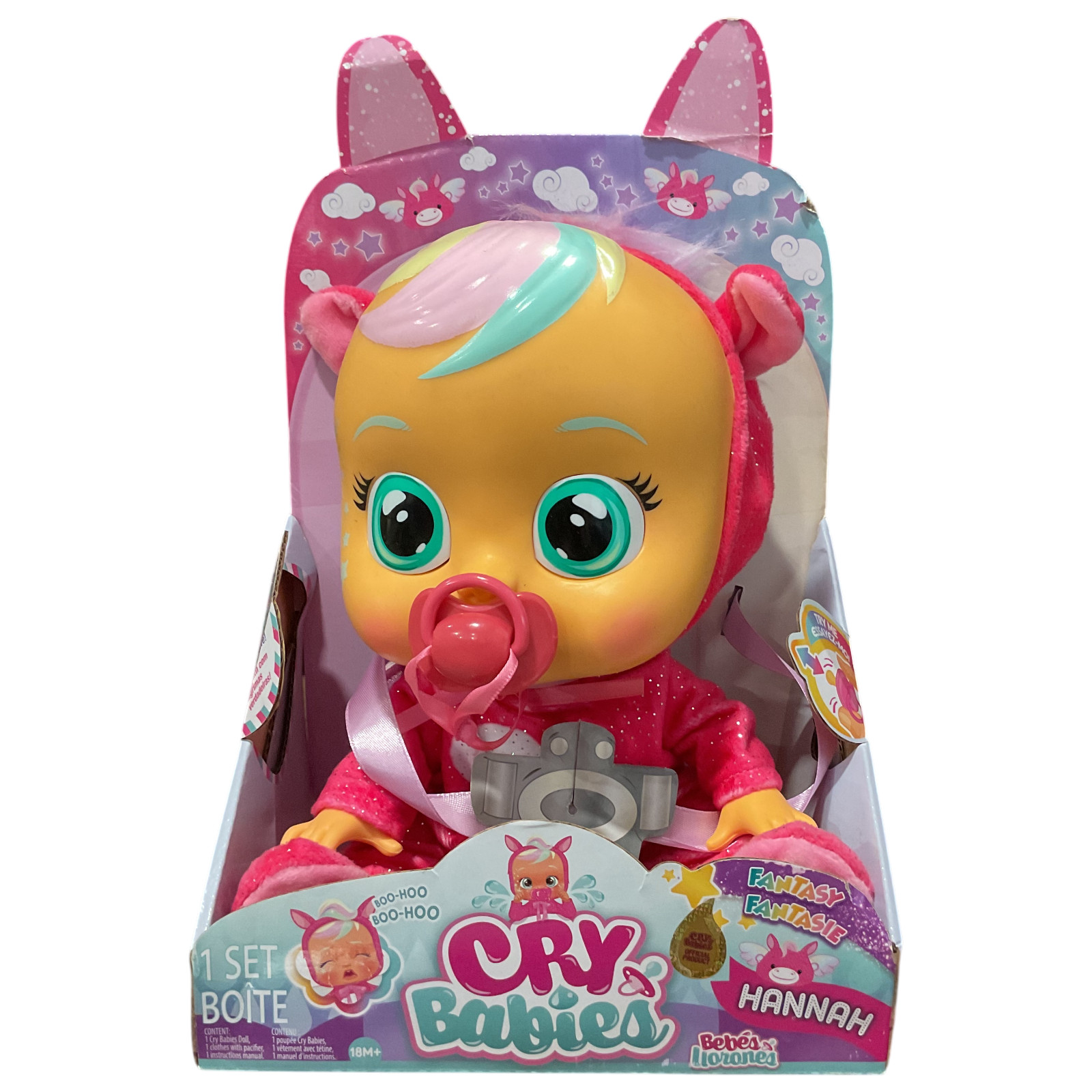 Cry Babies Hannah Pegasus Doll, Pink, 12-inch