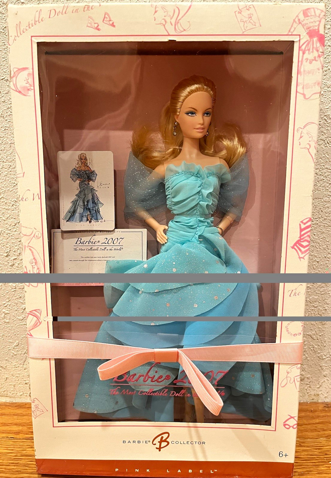 Barbie Collector Pink Label 2007 Celebrated Doll Blue Gown 12in