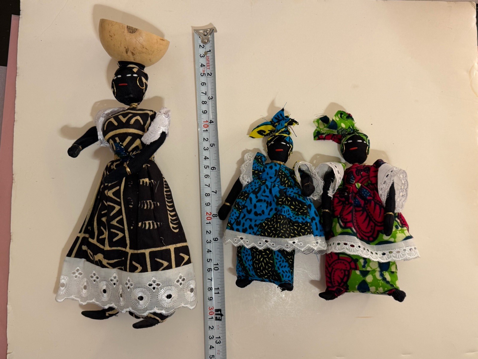 African Heritage dolls – cloth & wire Exquisite, Traditional Attire / Set Of 3