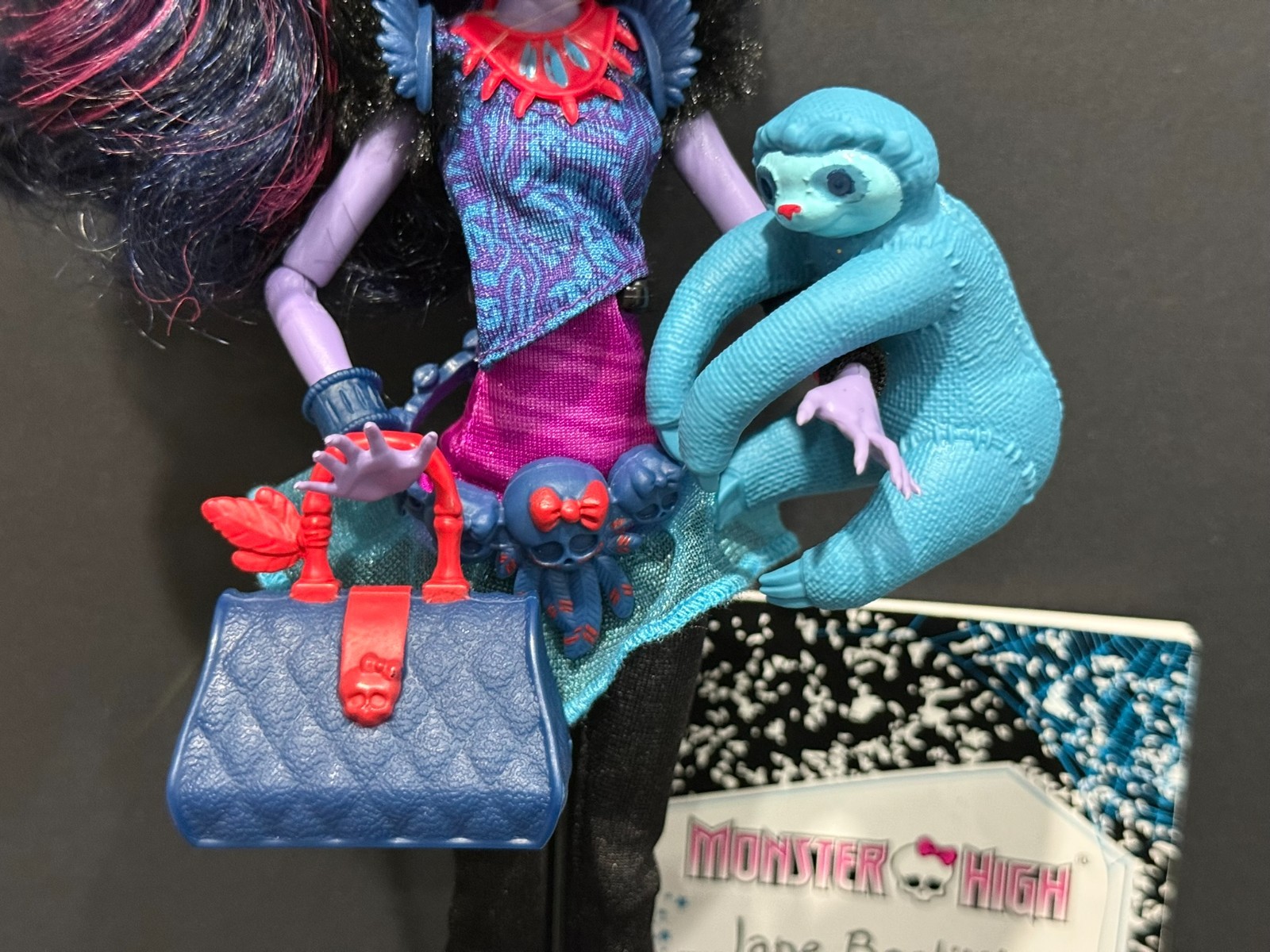 Monster High Jane Boolittle First Wave Release Doll w/ Stand Diary Pet Bag