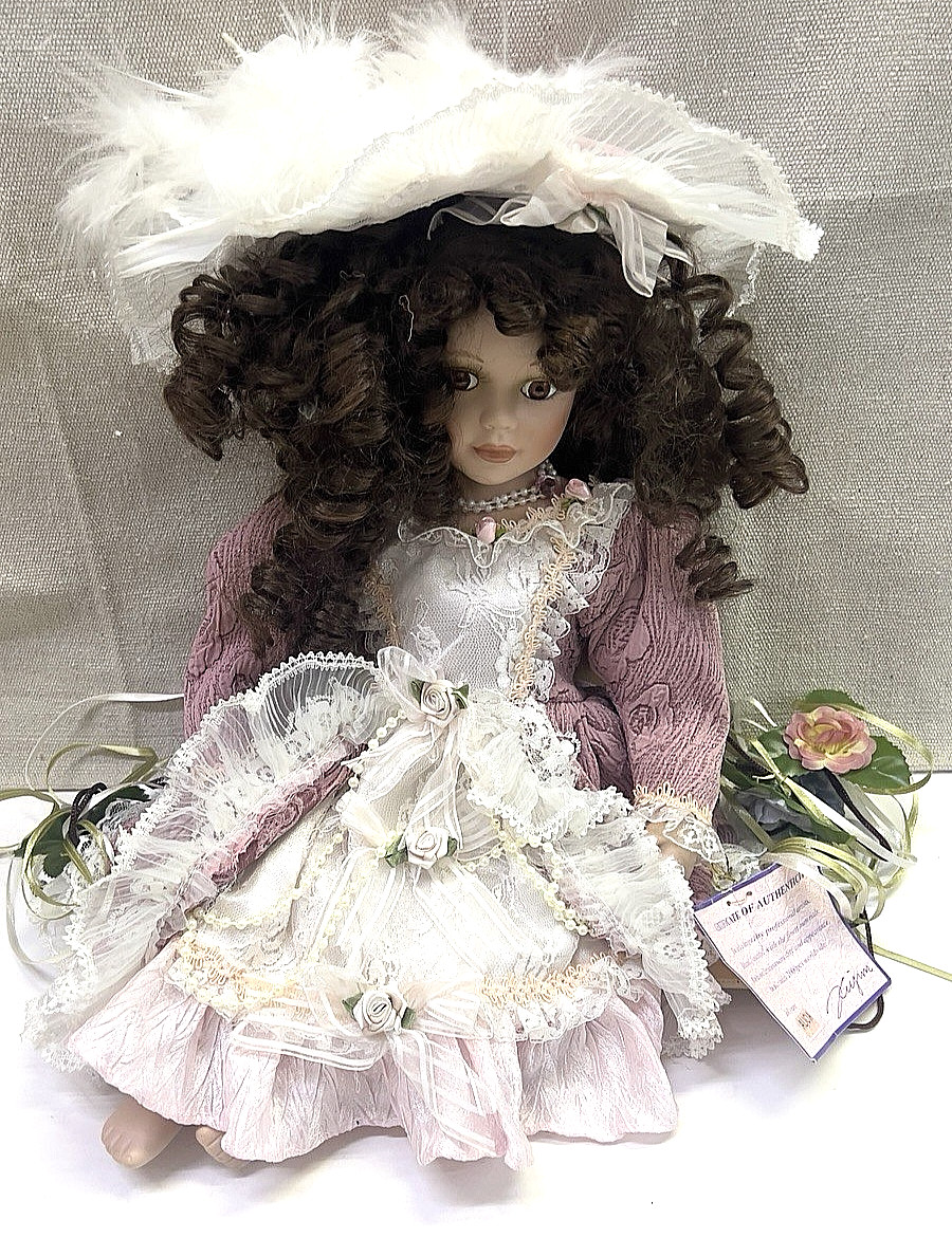 VTG GoldenVale 11.5” Inches porcelain doll on a swing ”Alicia”