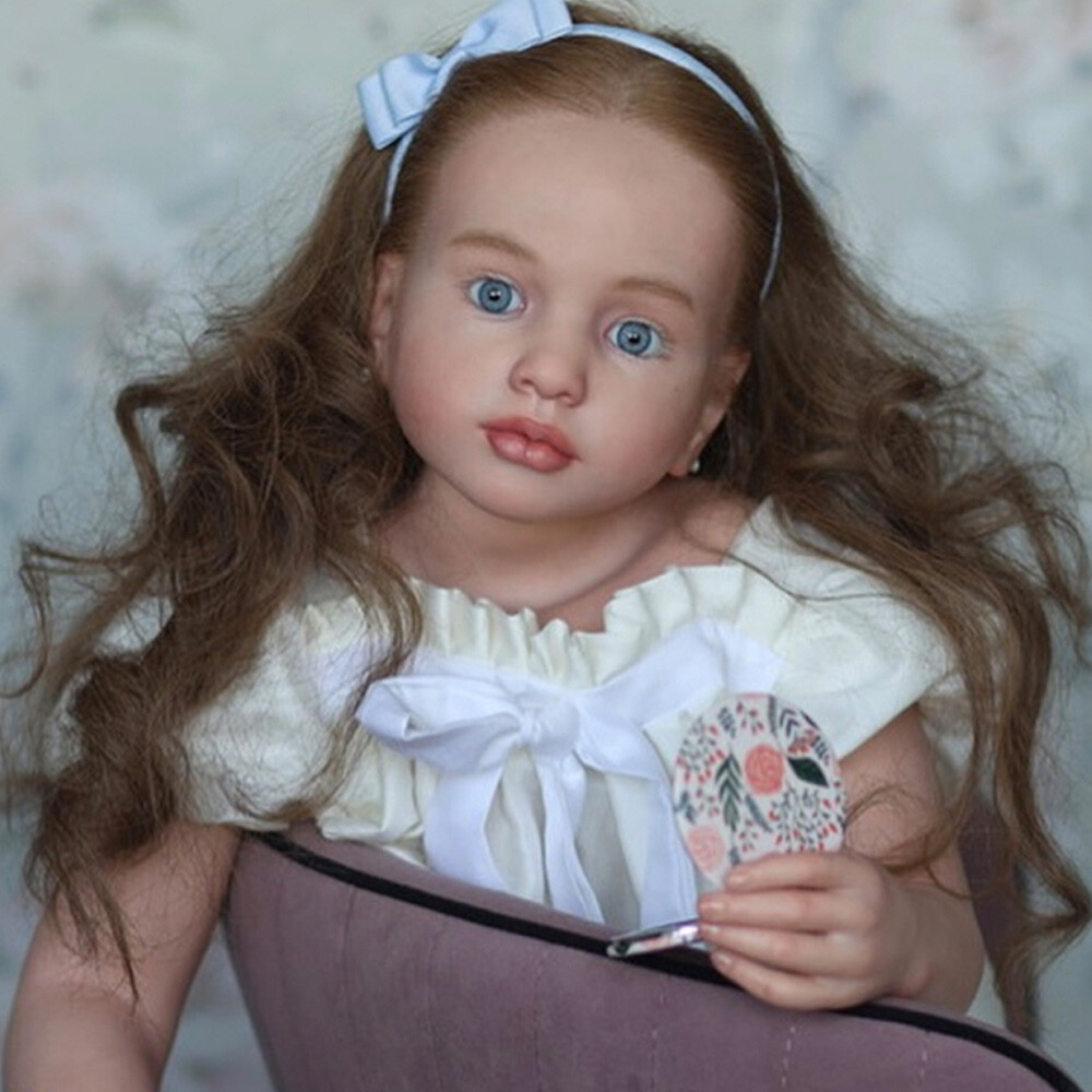 Painted Reborn Dolls Kit 40” Toddler Part Unassembled W/Cloth Body Rooted Hair