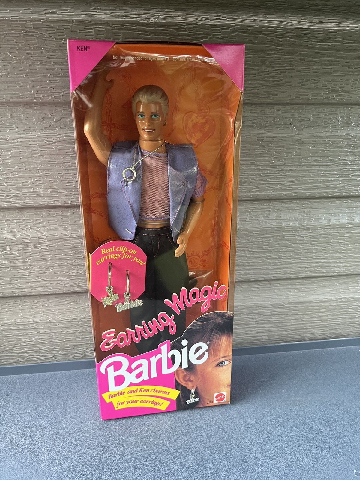 1992 Earring Magic Ken Doll #2290 in Barbie Movie Recalled Gay NRFB Mint in Box