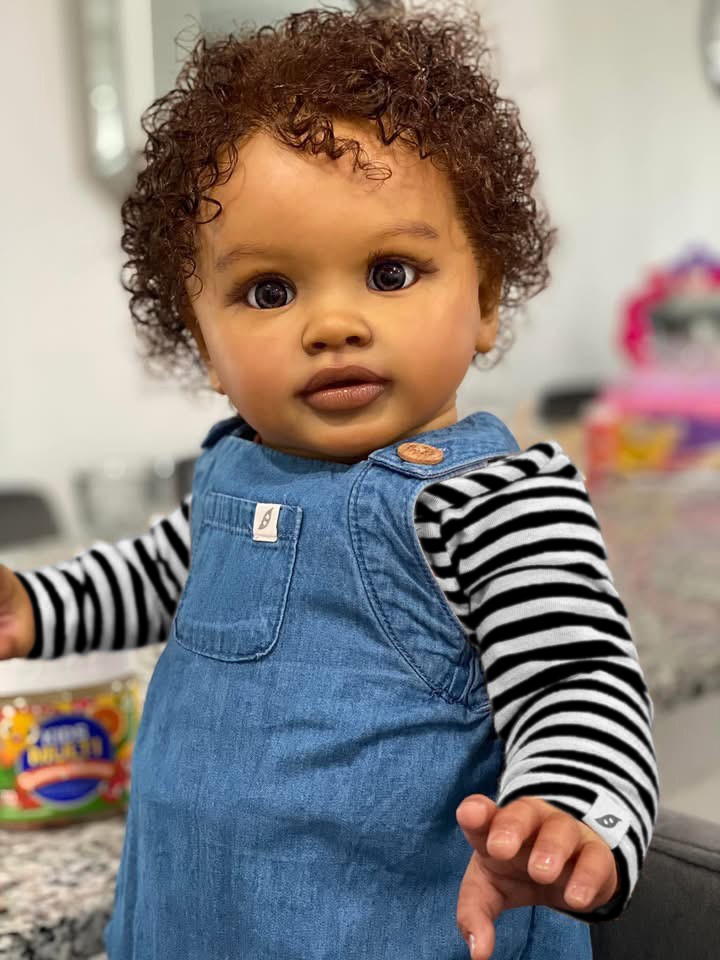 26 Inch Lifelike Reborn Baby Dolls Soft Cloth Body Black Skin Toddler Great Gift