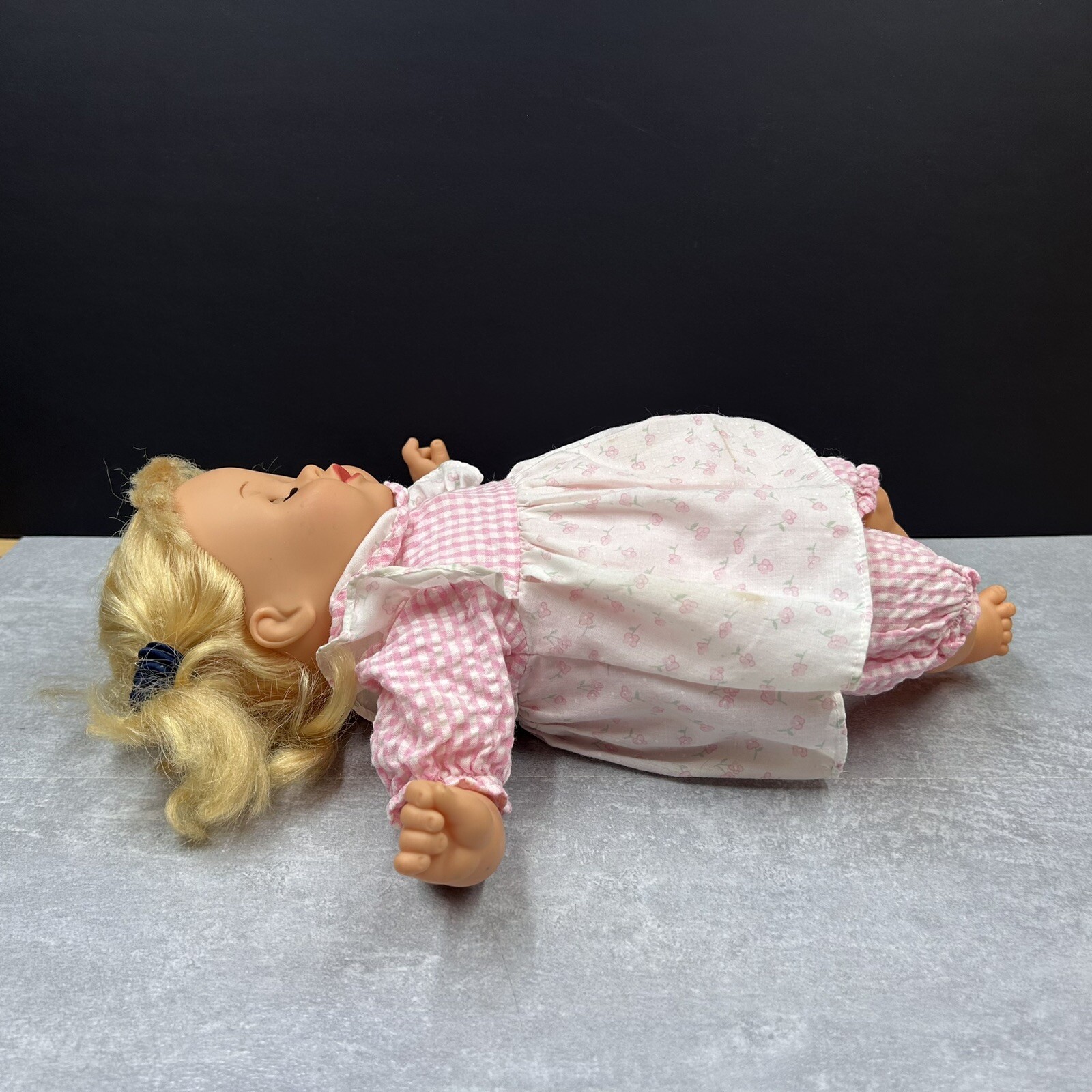 Vintage Unimax 1998 Doll Plastic Head Limbs Stuffed Body Talking Sleep Eyes