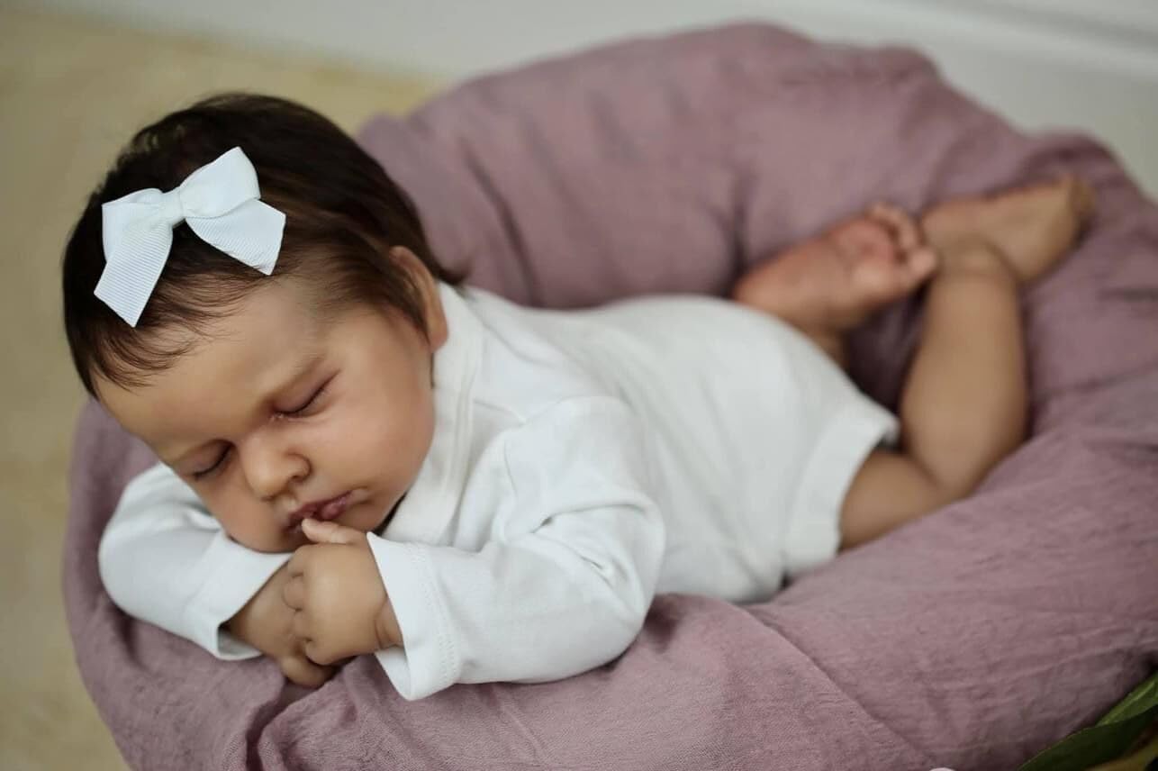 Reborn Sleeping Baby Dolls Black Girl 20 inch Realistic Doll Full Body Silicone