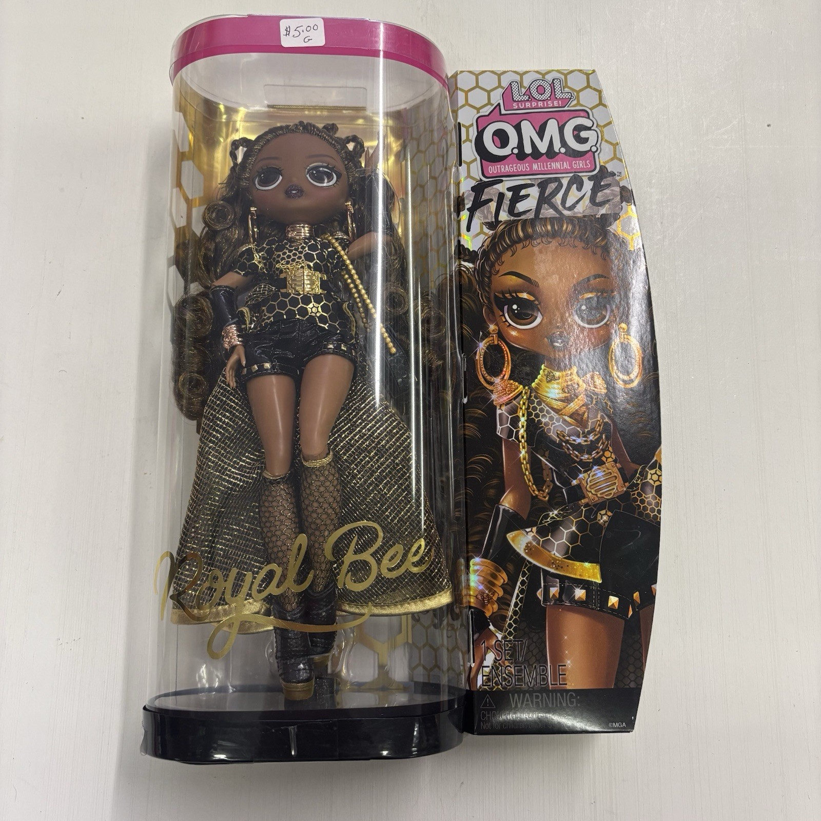 OMG Fierce Royal Bee Fashion Doll LOL Surprise NEW IN BOX Black & Gold Dress