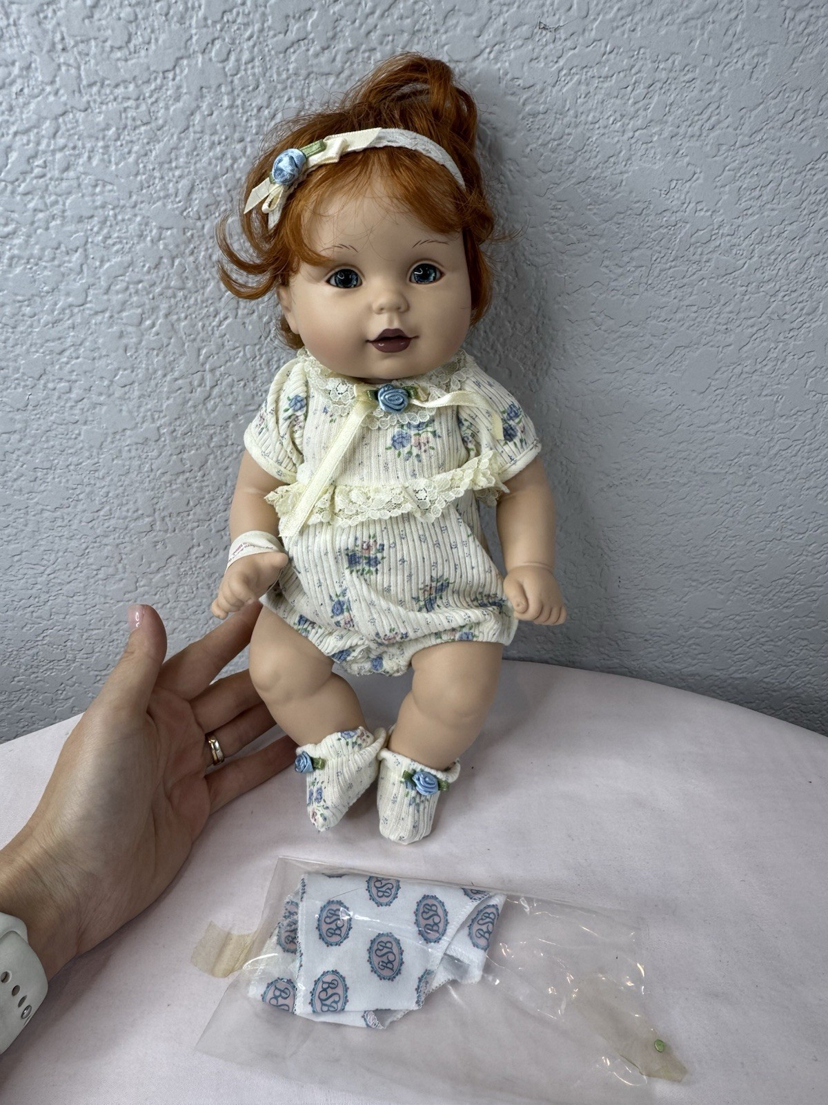 BSB Baby So Beautiful Doll 12” Red Hair Blue Eyes w/ Outfit & Extras