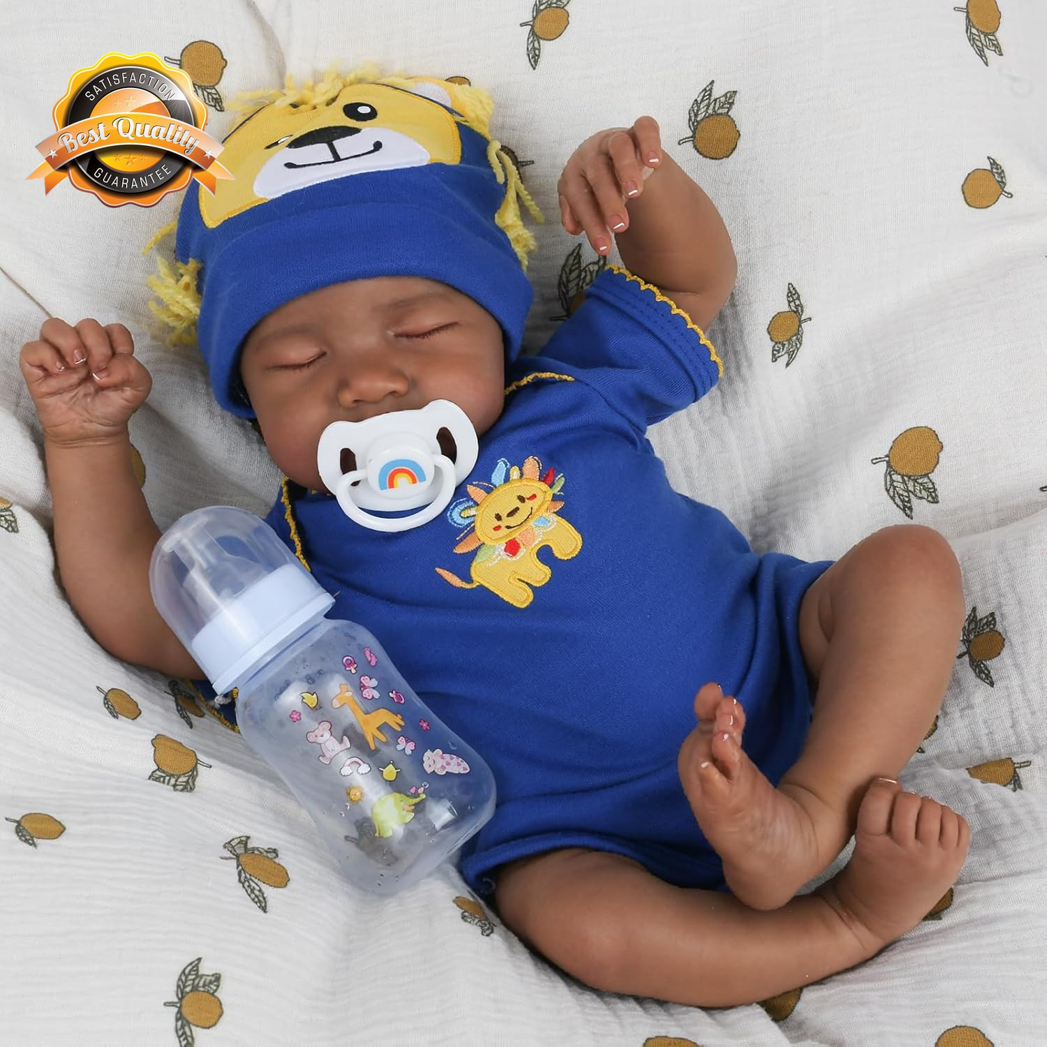 18 Inch Reborn Baby Doll Black Newborn African American Soft Body Girl