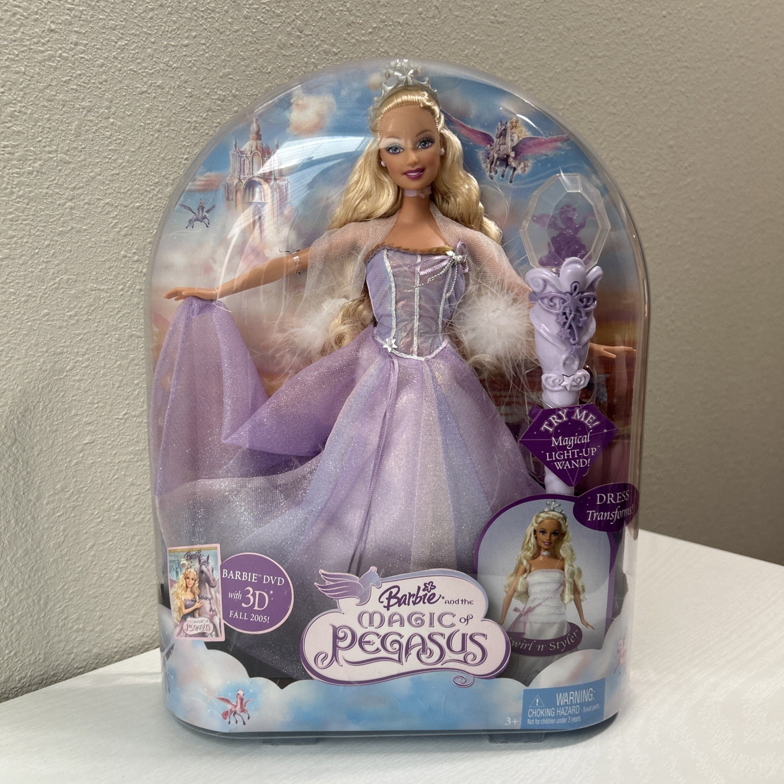 Barbie The Magic of Pegasus Princess Annika Doll W/Light-Up Wand & DVD New NRFB