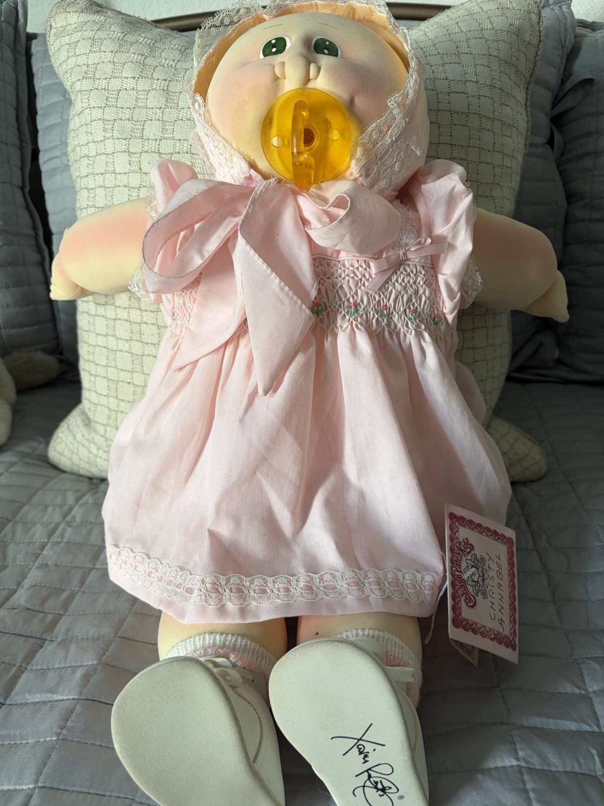 Vintage Soft Sculpture baby Cabbage Patch doll hand signed w/birth certificate!