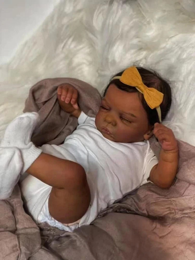 Reborn Baby Doll Black Girl Reborn Toddler Doll Silicone 19 Inch Realistic Newbo