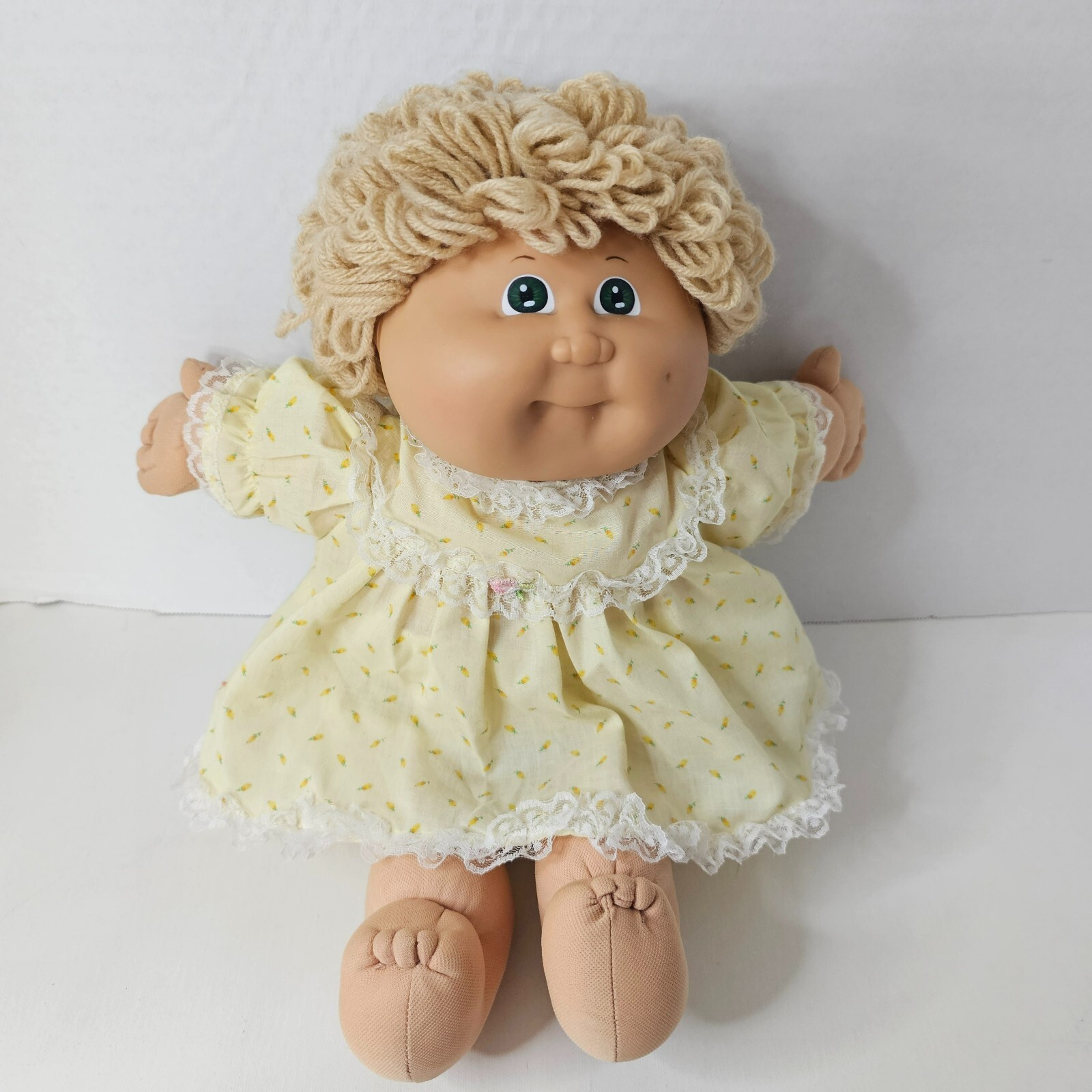 Coleco Babbage Patch Doll Plush 1978, 1982 Popcorn Hair Green Eyes With Outfit
