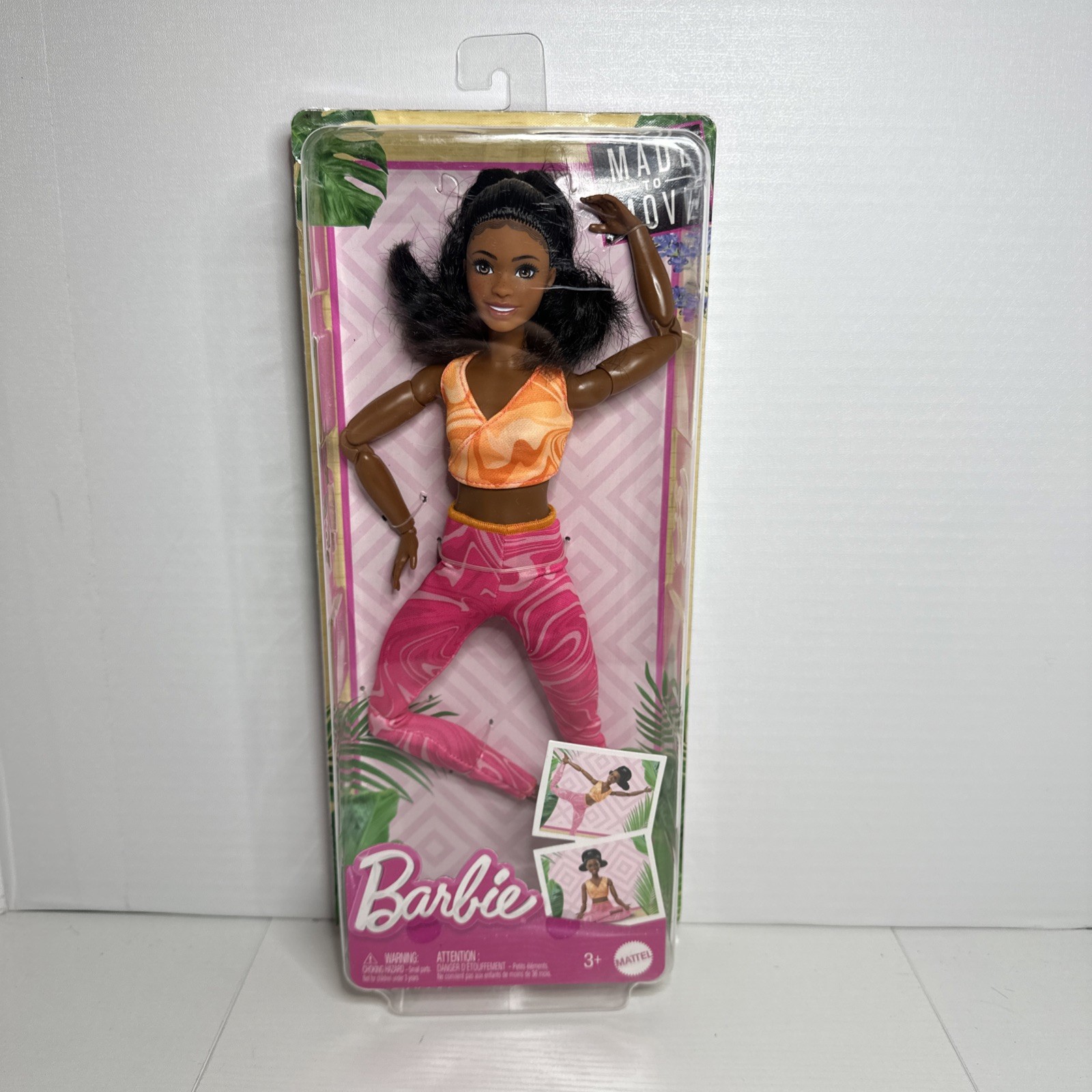 Barbie Made To Move Ballerina Doll Yoga Outfit African American NIB