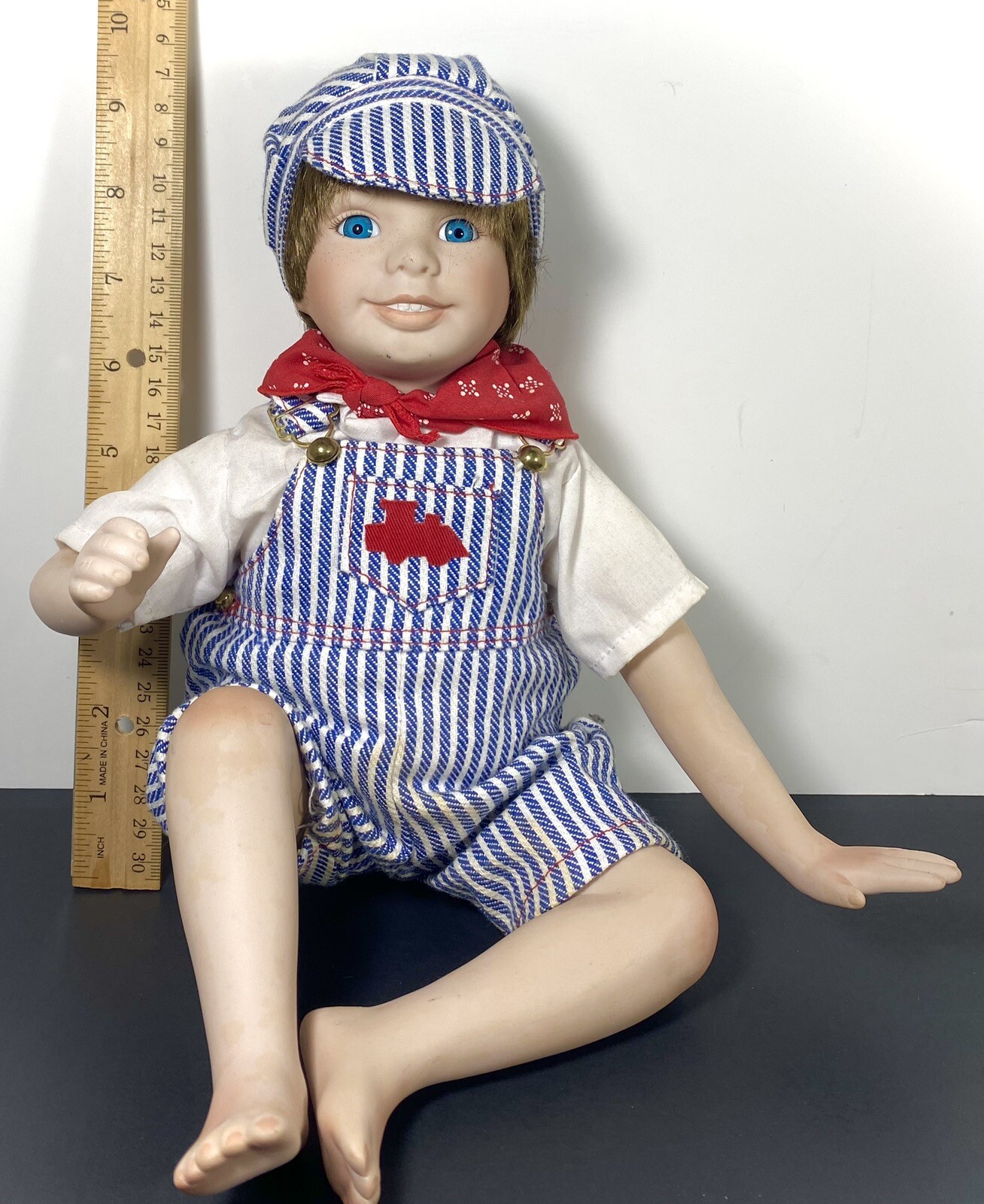 ANDY Train Engineer Doll. Ashton Drake Yesterdays Dreams. Sitting VTG 1987