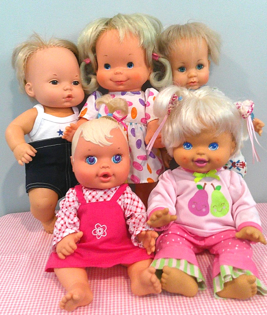 Adorable Lot of All Vinyl, Vintage Dressed Baby Dolls, including Boy Doll