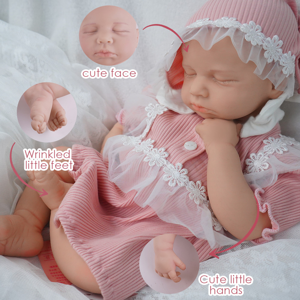 18.5” solid silicone doll silicone reborn doll silicone girl doll toys gifts