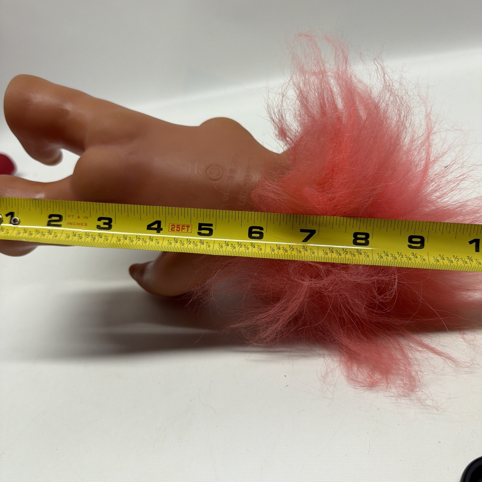 Vintage 1977 Thomas Dam Denmark Thumb Sucking Troll Doll 9” Pink Hair