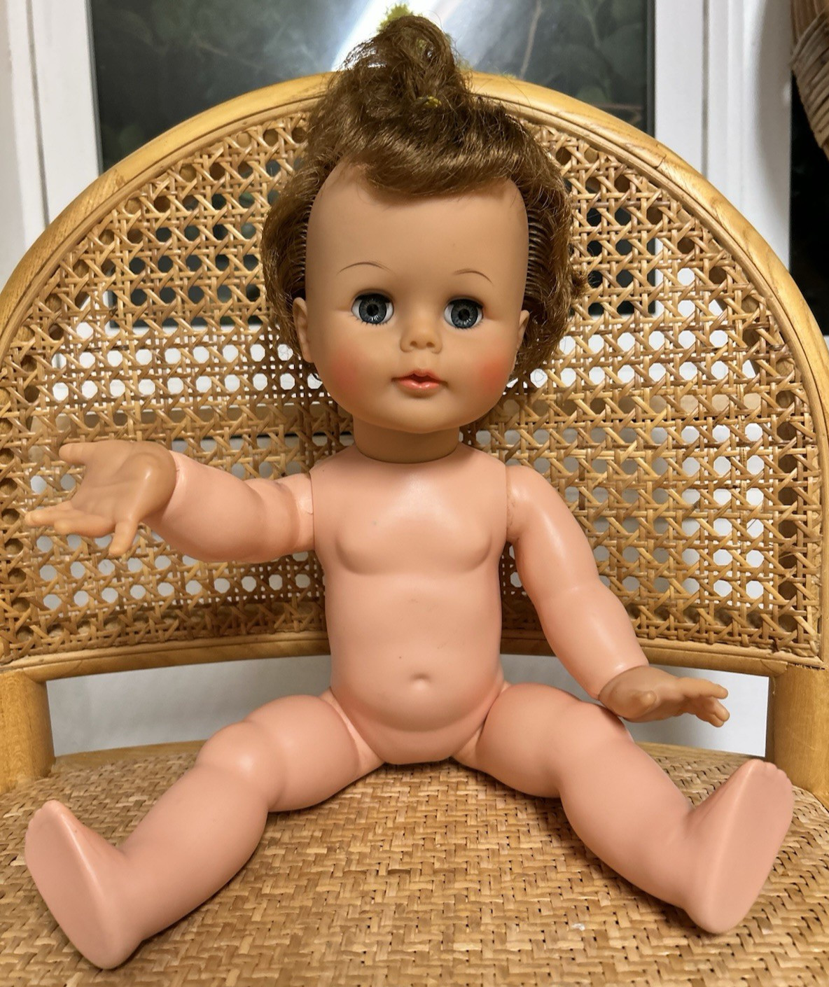 Vintage 1960 Tiny Kissy Doll 16” IDEAL TOY CORP USA K-16-1 Blue Eyes Redressed