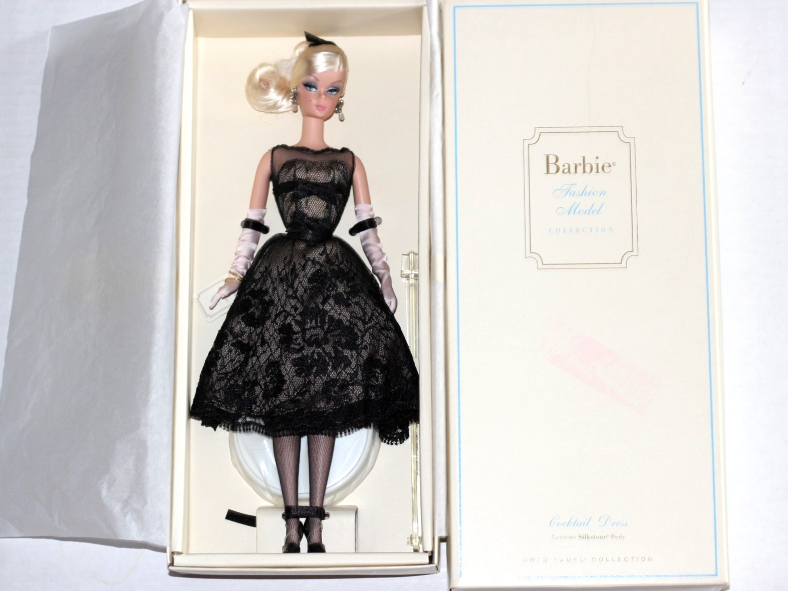 BARBIE DOLL FASHION MODEL COLLECTION COCTAIL DRESS SILKSTONE GOLD LABEL