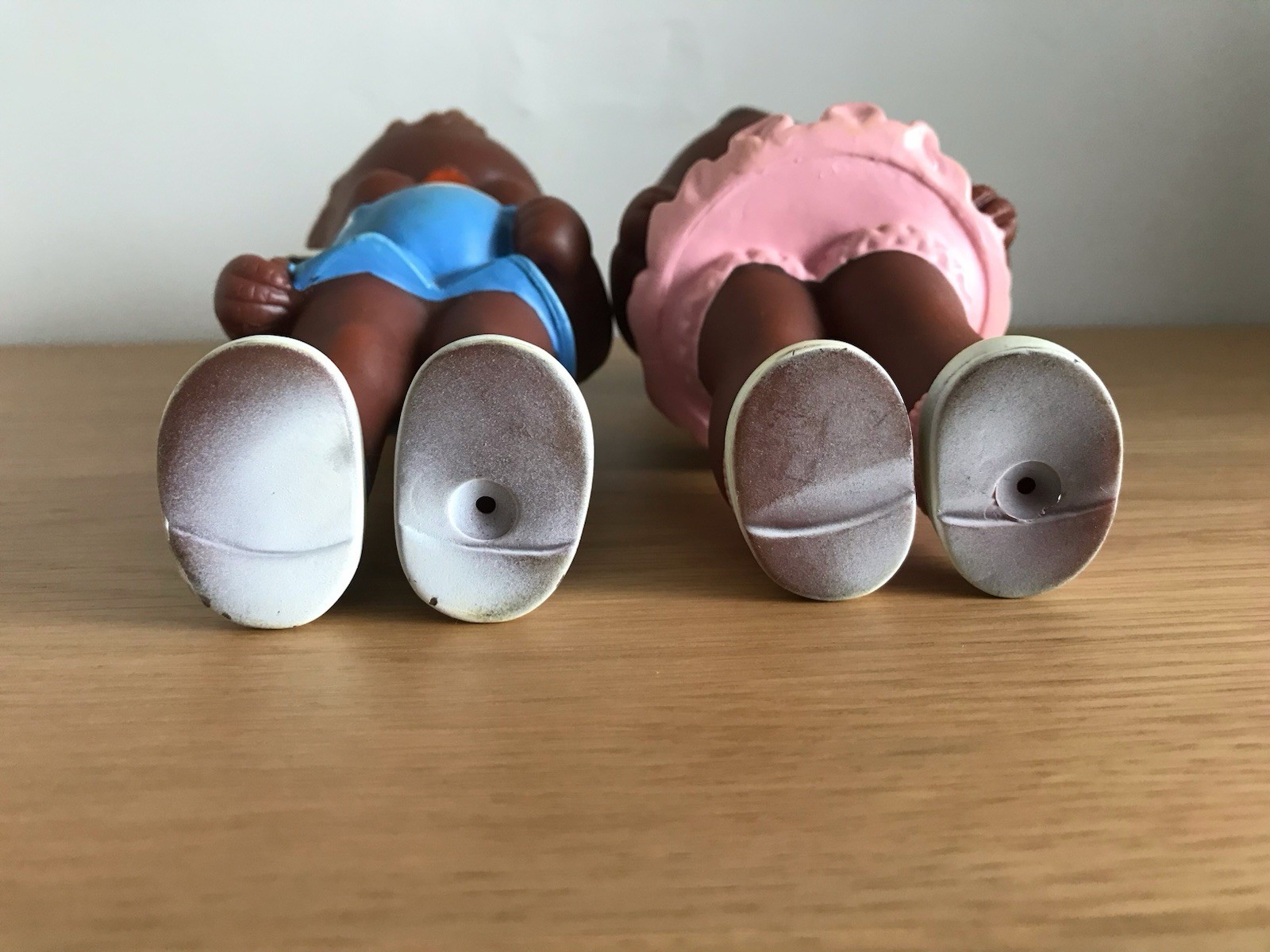 Sun Rubber Dolls Ruth E. Newton Dark Skin Boy & Girl 8 inch. Very Rare Version,