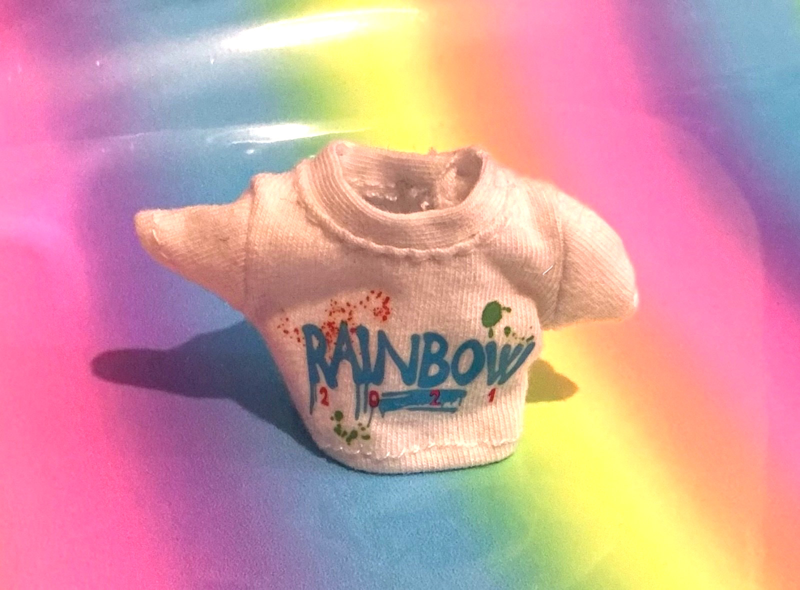 Rainbow High LYRIC LUCAS Rockstar Doll Clothes TOP Logo White T-Shirt V RARE