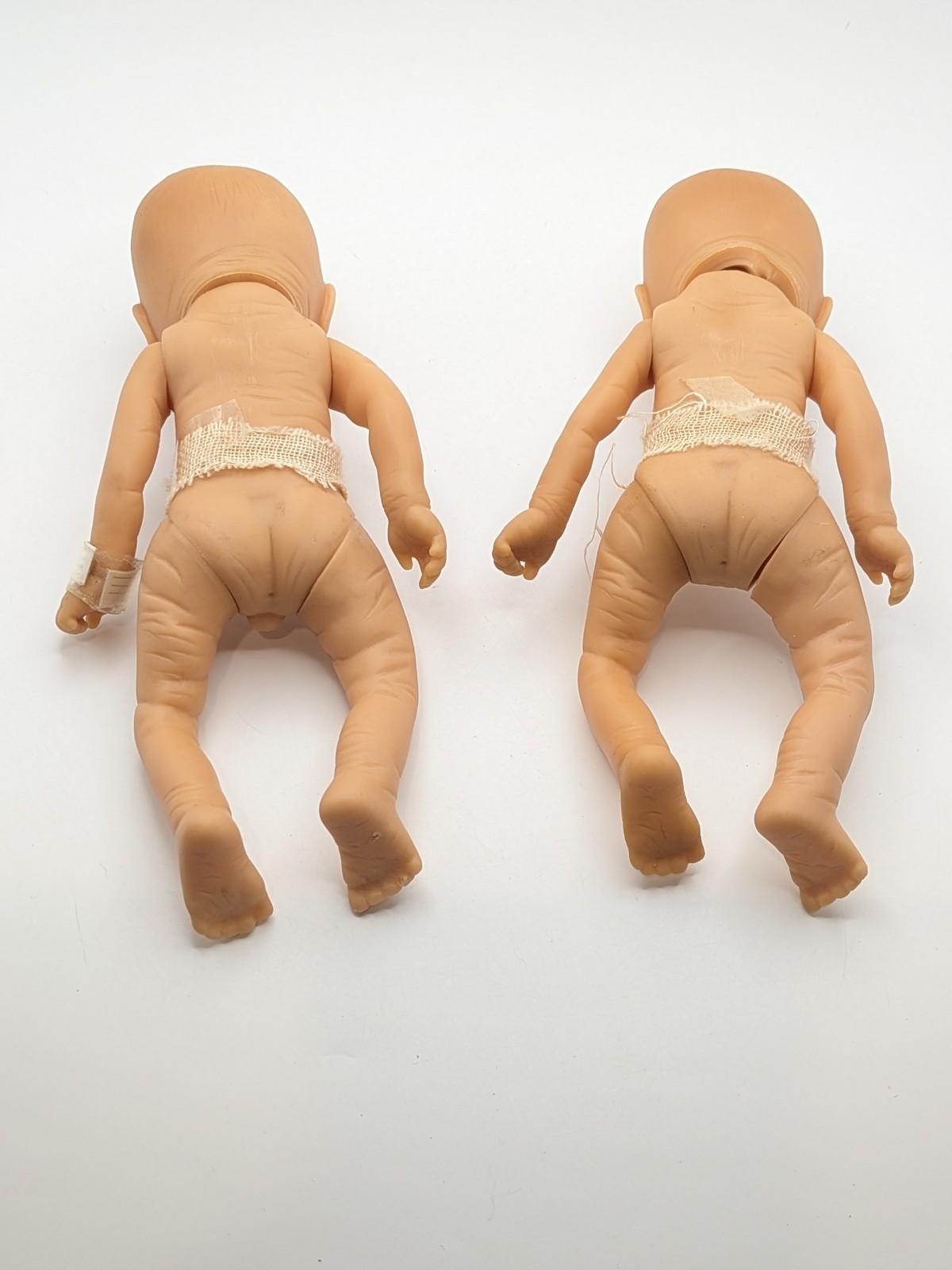 Vtg Realistic Anatomically Correct Twin Newborn Baby Dolls Boy & Girl 7″