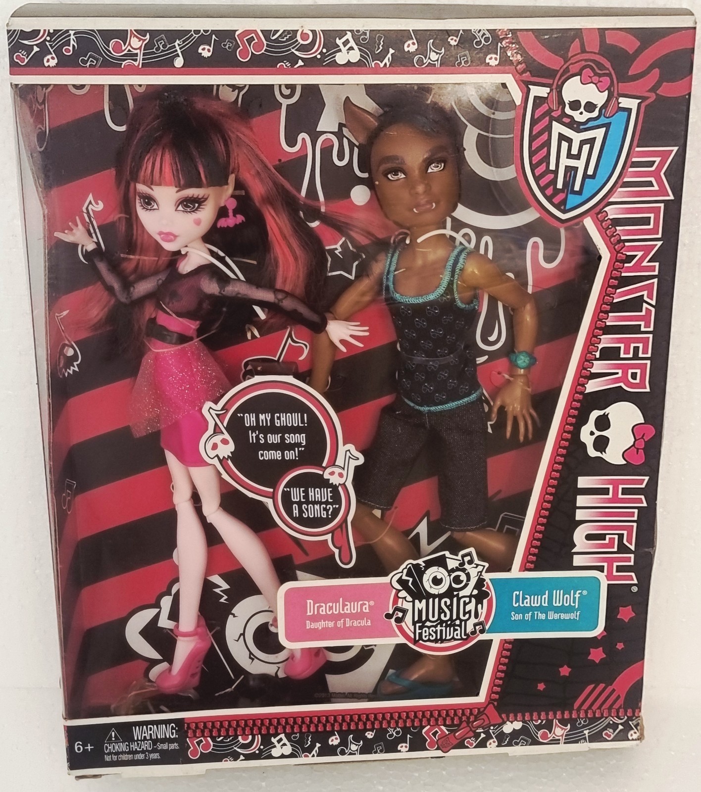 NIB DRACULAURA & CLAWD WOLF Monster High Music Festival 2013 K-Mart Exclusive